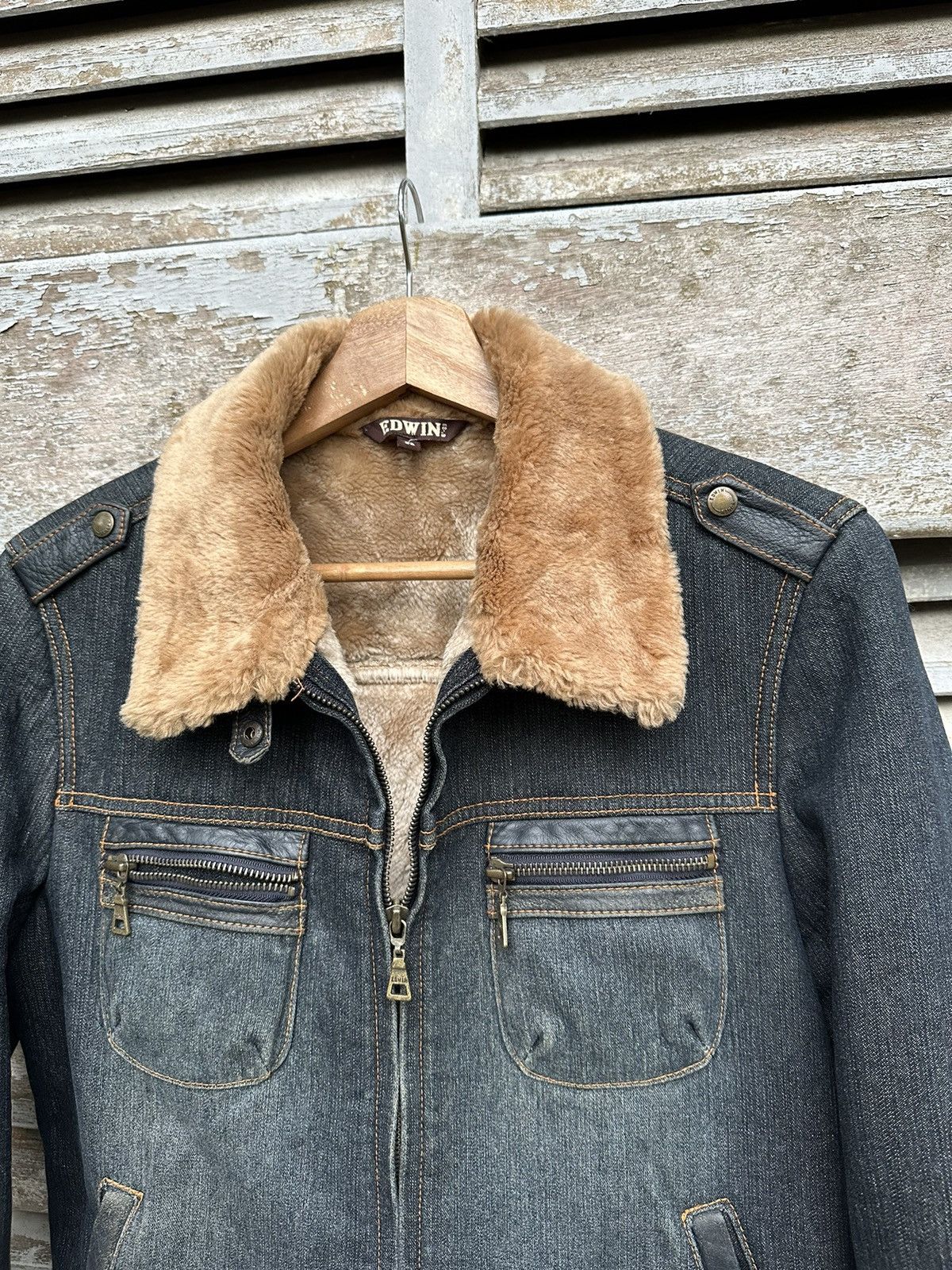 Edwin 👹Vintage Edwin Fleece Lined Trucker Jacket Size US S / EU 44-46 / 1 - 6 Thumbnail