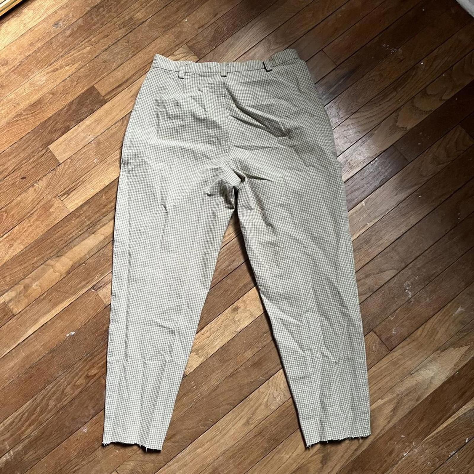 Other Tan and white checkered high waisted trousers Size 34" / US 12 / IT 48 - 4 Thumbnail