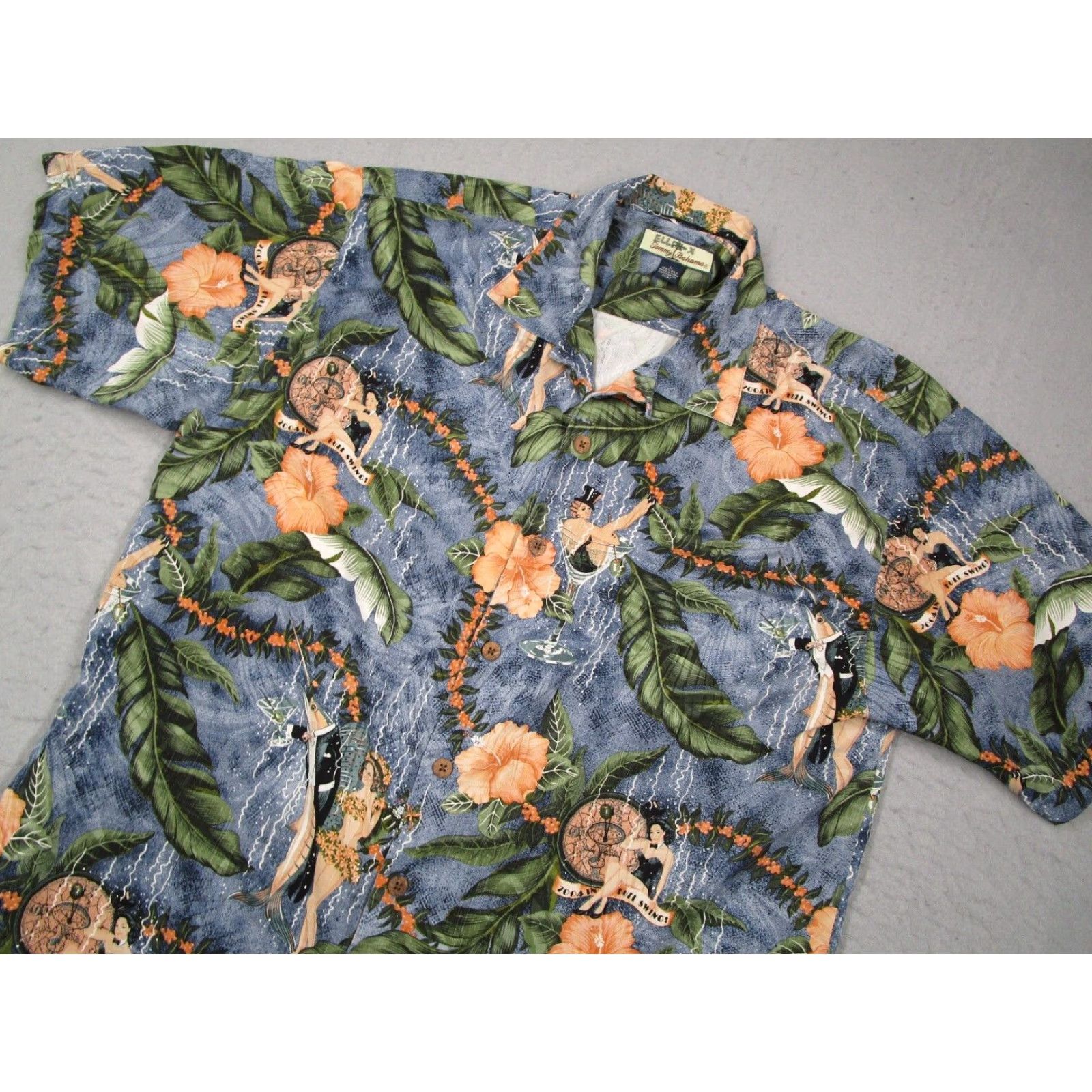 Tommy Bahama VINTAGE Tommy Bahama Hawaiian Shirt Mens Large Blue Floral Short Sleeve Button Up 2004 Size US L / EU 52-54 / 3 - 2 Thumbnail