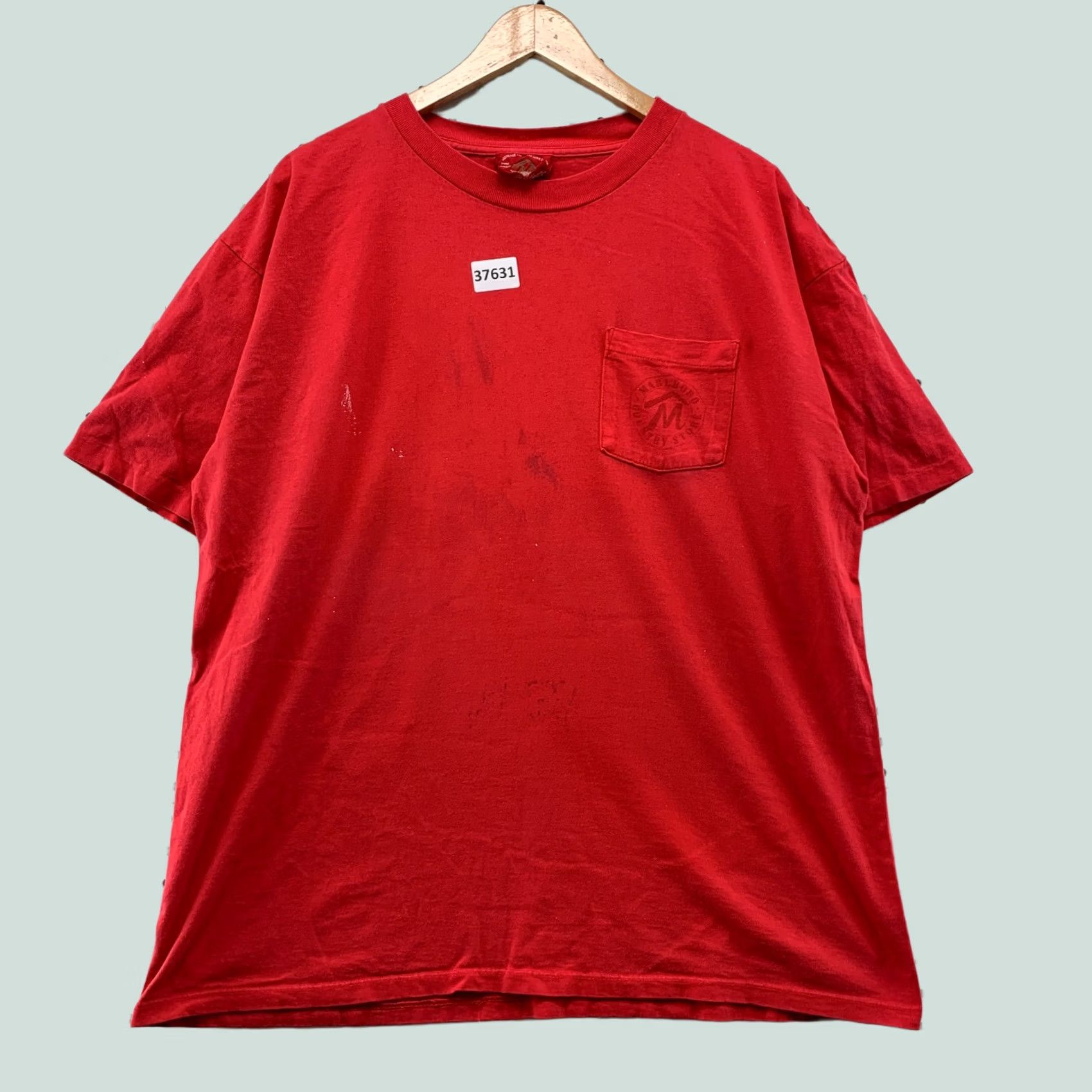 Marlboro VINTAGE Marlboro Shirt Mens XL Red 90s Single Stitch DIstress Size US XL / EU 56 / 4 - 1 Thumbnail
