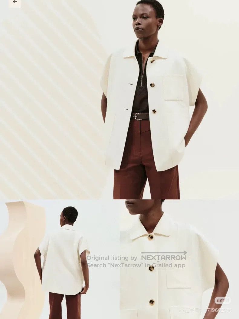 Hermes Hermes Women's Sleeveless Vest Jacket White Size XS / US 0-2 / IT 36-38 - 6 Thumbnail