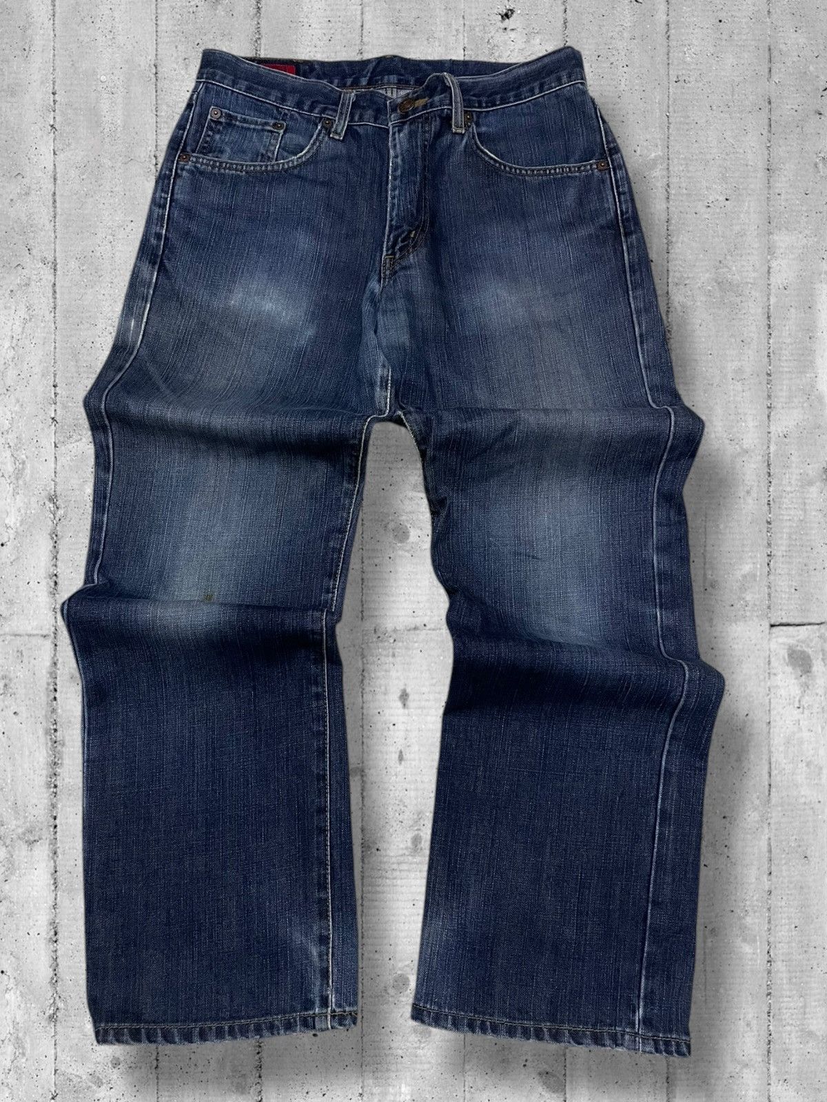 Designer × Edwin × Vintage Vintage 1990s Japan Desiner Edwin Distressed Blue Denim Size US 31 - 1 Thumbnail