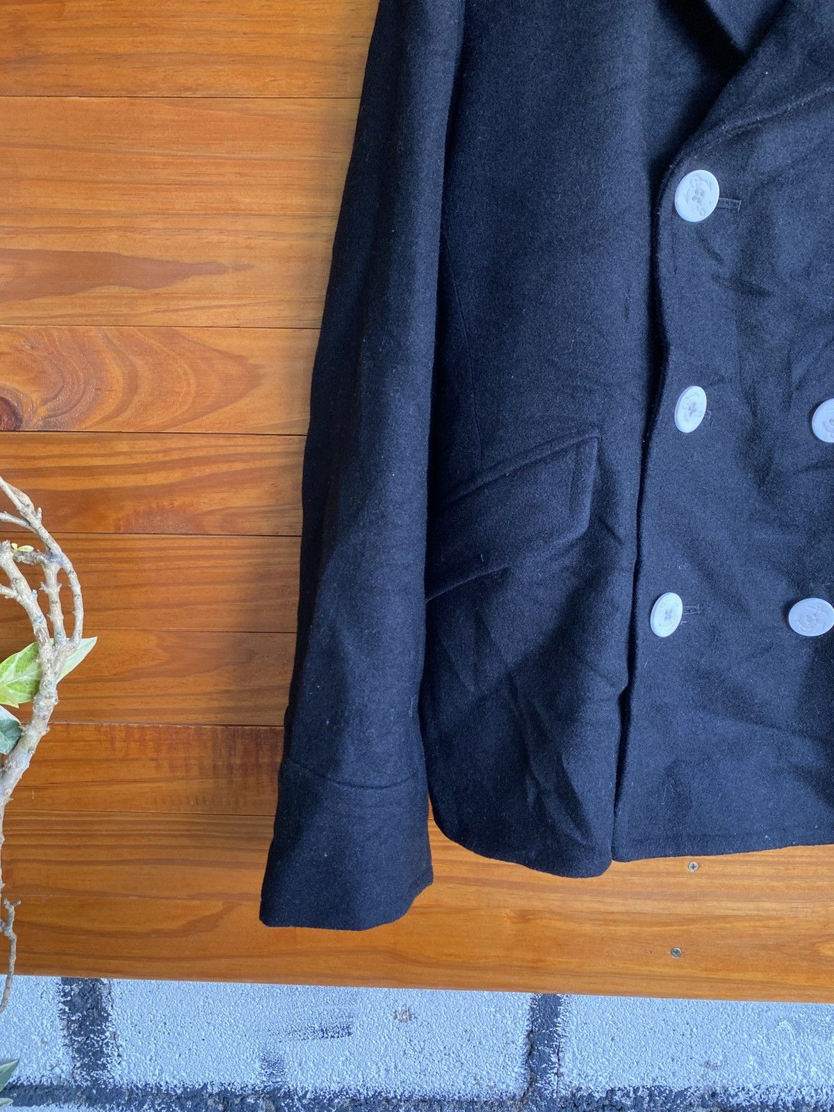 Japanese Brand Vintage Palms and Labske Black Wool Peacoat Plaid Lining Size US M / EU 48-50 / 2 - 10 Thumbnail