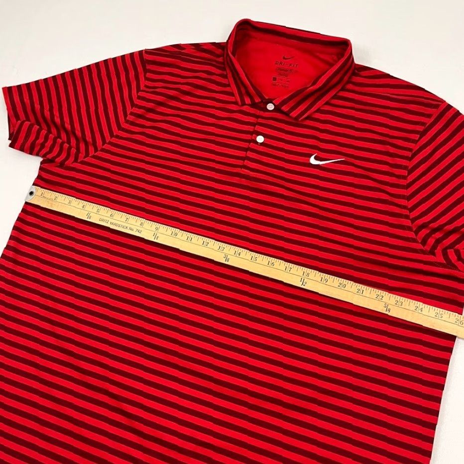 Nike Nike Polo Mens 2XL Red Striped Dri-Fit Stretch Golf Active Shirt Size US XXL / EU 58 / 5 - 6 Thumbnail