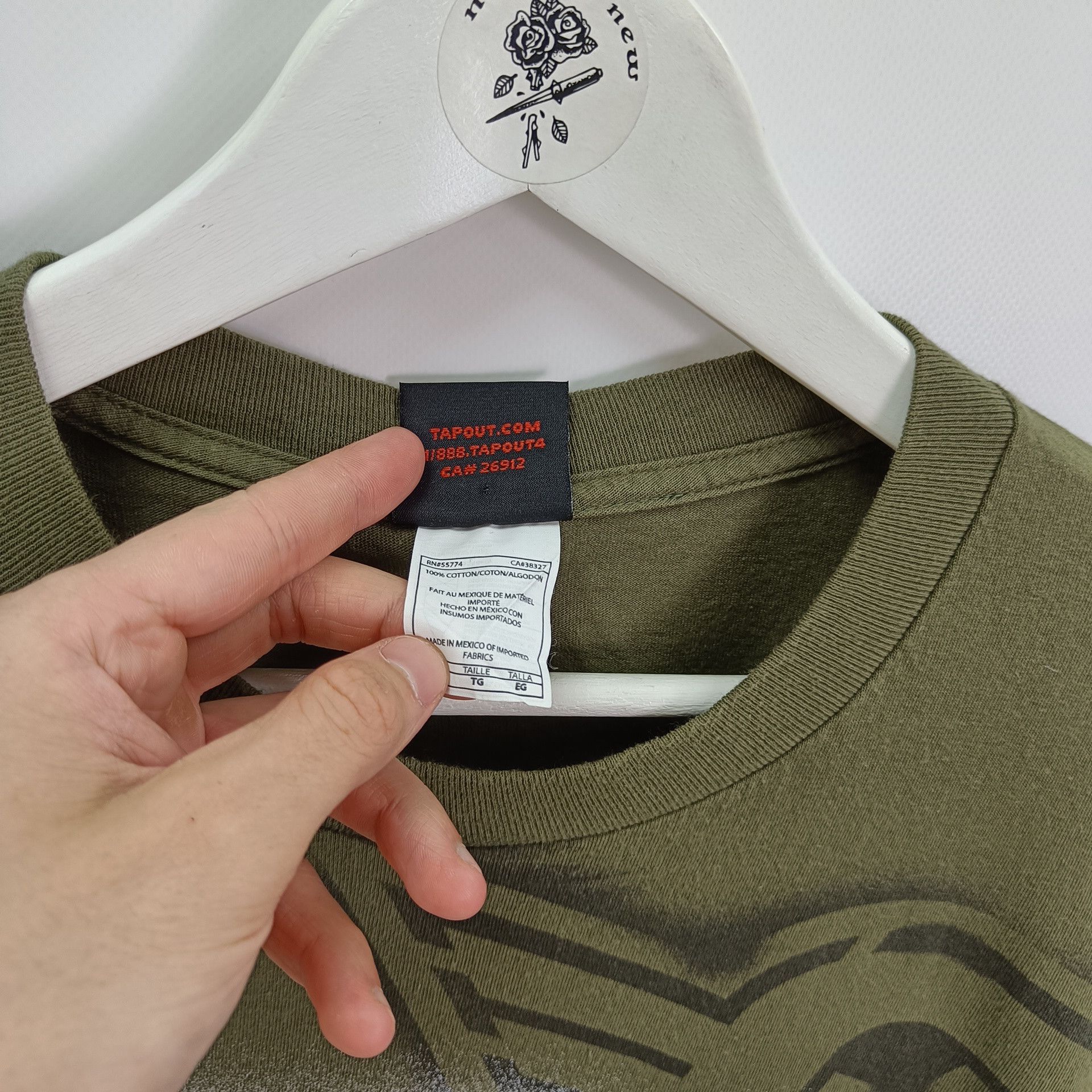 Tapout × Vintage Vintage 90s-00s TapOut olive mil oversized T-Shirt Size US XL / EU 56 / 4 - 6 Thumbnail
