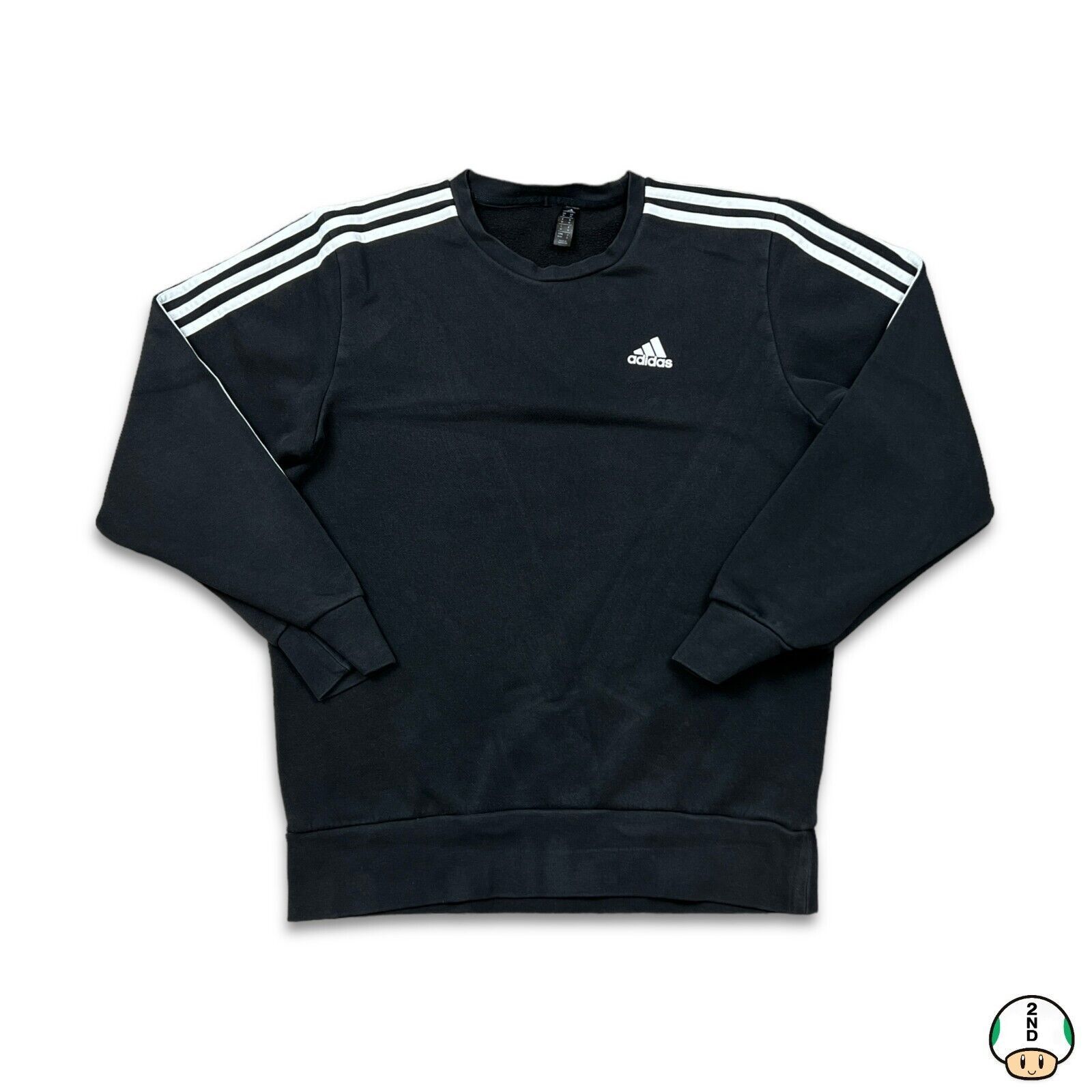 Adidas × Vintage Adidas Sweatshirt Medium Essential Stripe Spell Out Crewneck Size US M / EU 48-50 / 2 - 1 Thumbnail