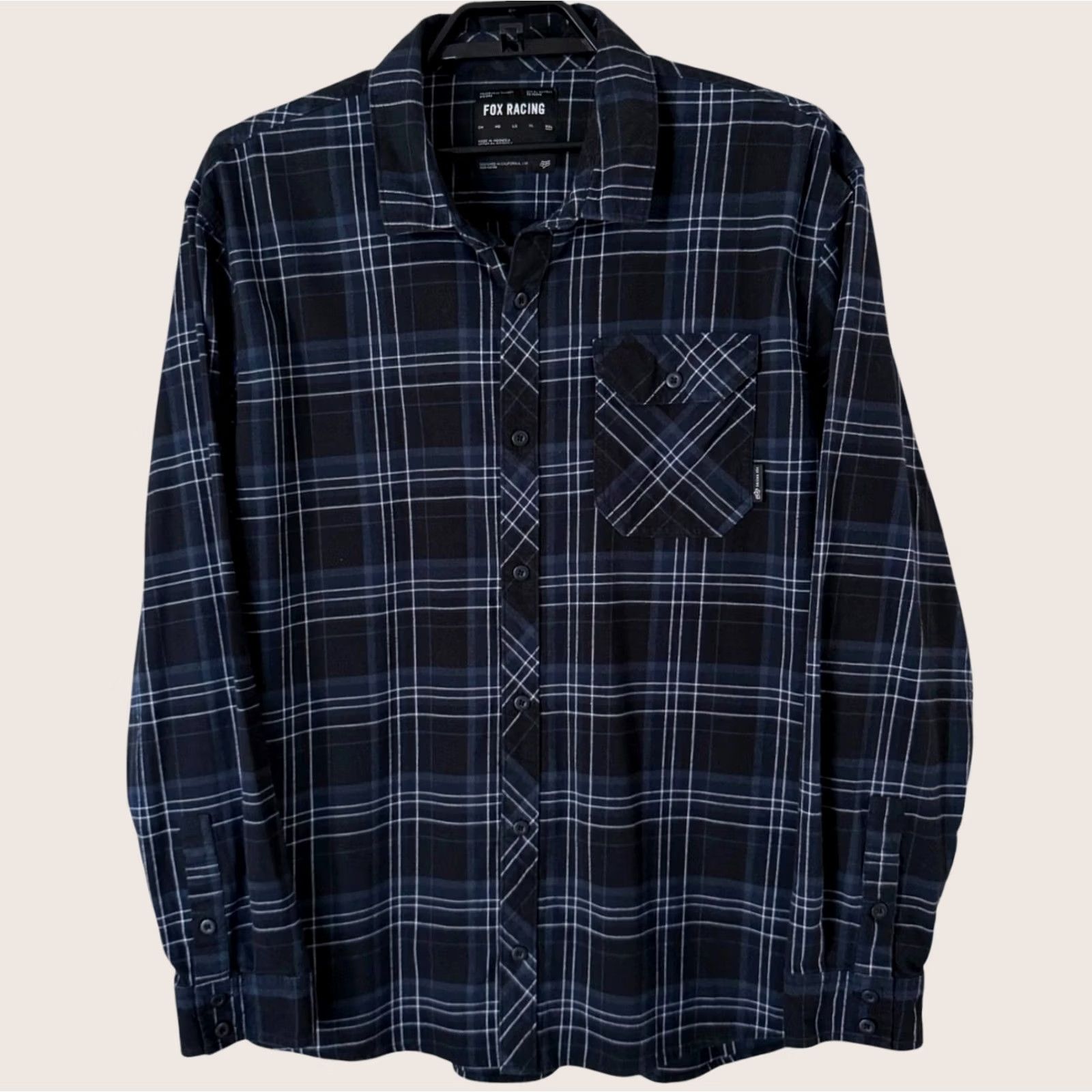 Fox Racing Fox Racing Gamut Stretch Flannel Shirt Black Plaid L/S Button-Up Men XXL Cotton Blend Easy Care Pockets Stretch Shirt Men Size US XXL / EU 58 / 5 - 1 Thumbnail