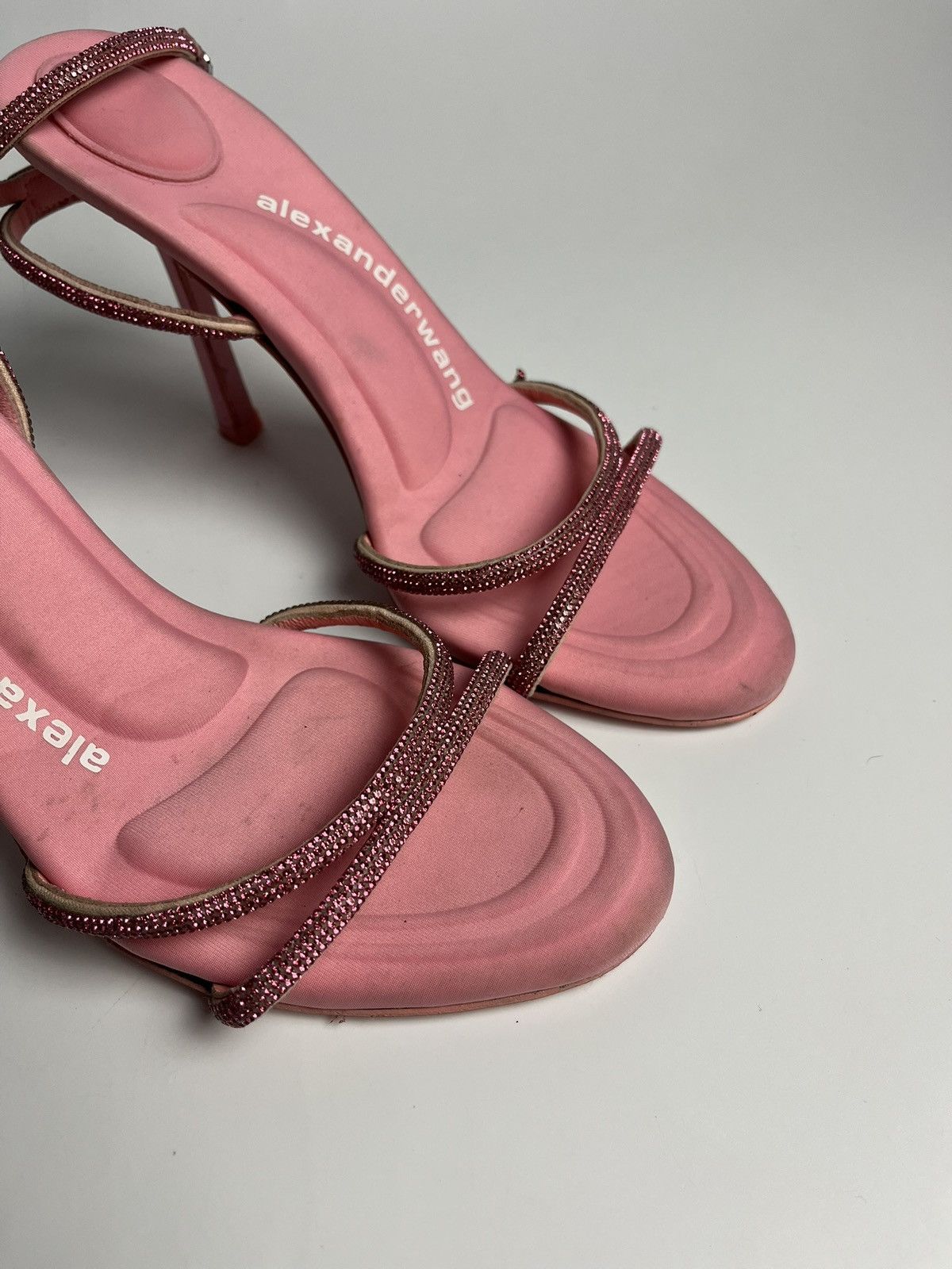 Alexander Wang Alexander Wang Pink Dahlia Rhinestone Heels Sandals Size US 7 / IT 37 - 4 Thumbnail