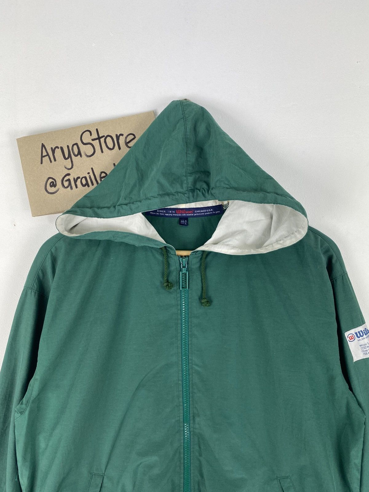 Wilson Vintage 90’s Wilson Big Logo Zipper Jacket Hoodie Size US M / EU 48-50 / 2 - 7 Thumbnail