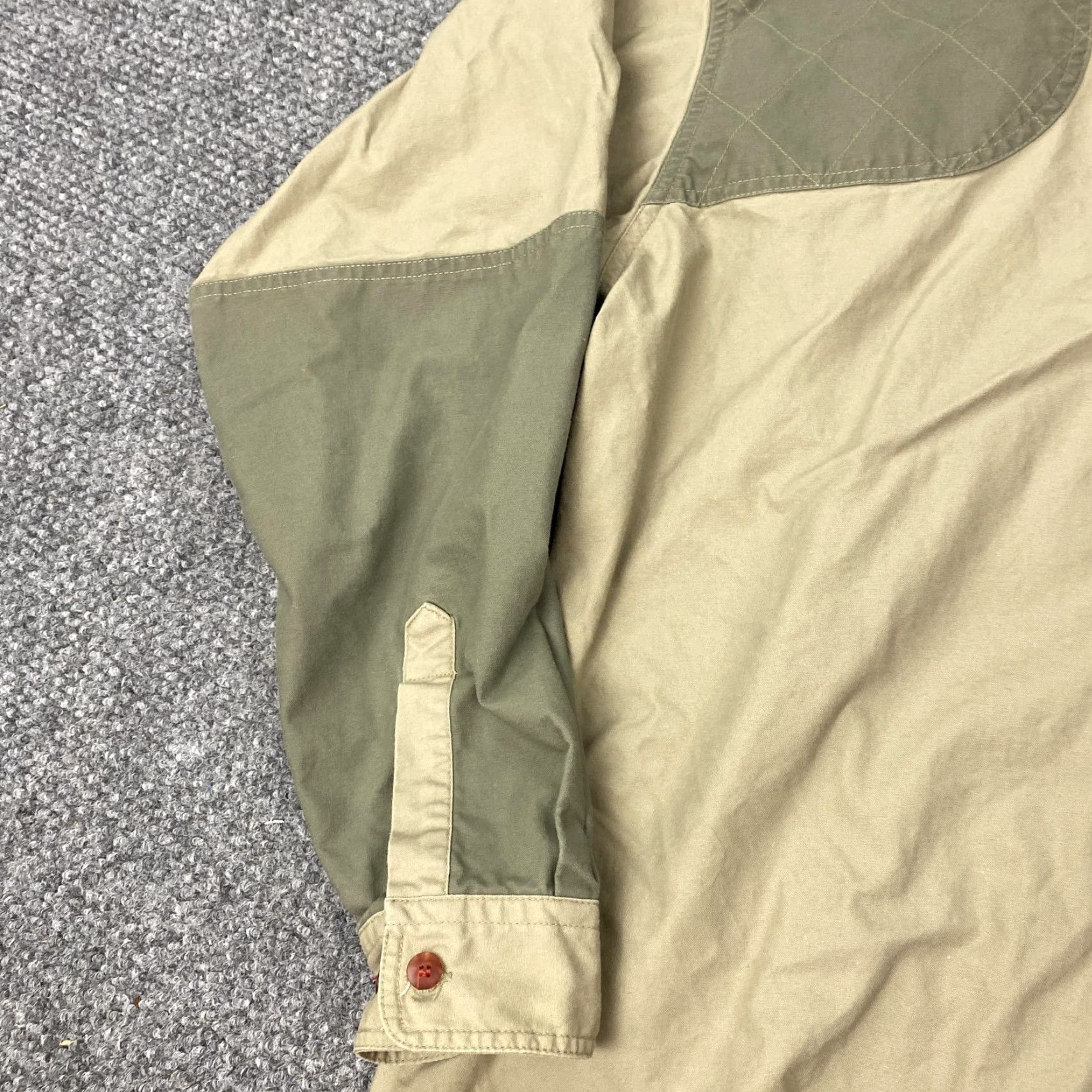 Olive VINTAGE Columbia Shirt Mens XL Tan Olive Quilted Shooting Shoulder Hunting Size US XL / EU 56 / 4 - 5 Thumbnail