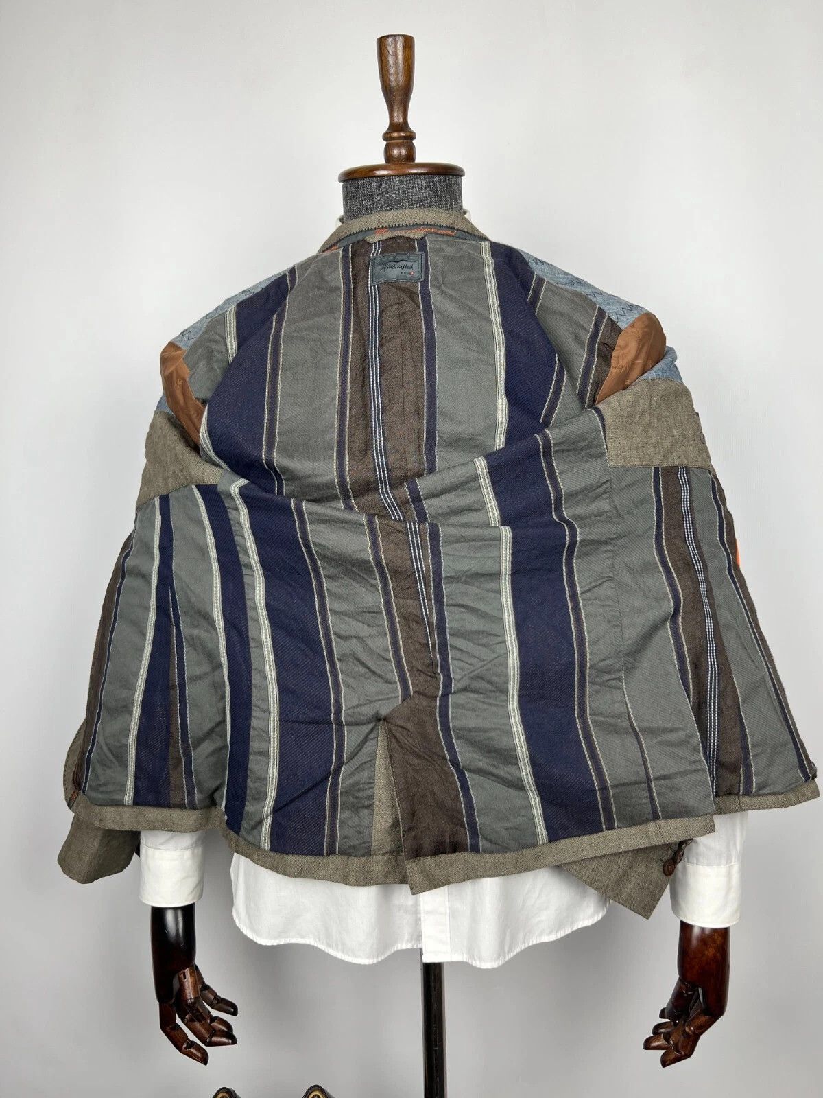 Hugo Boss Hugo Boss Handcrafted Brown Linen Cotton Herringbone Blazer Size 40R - 16 Thumbnail