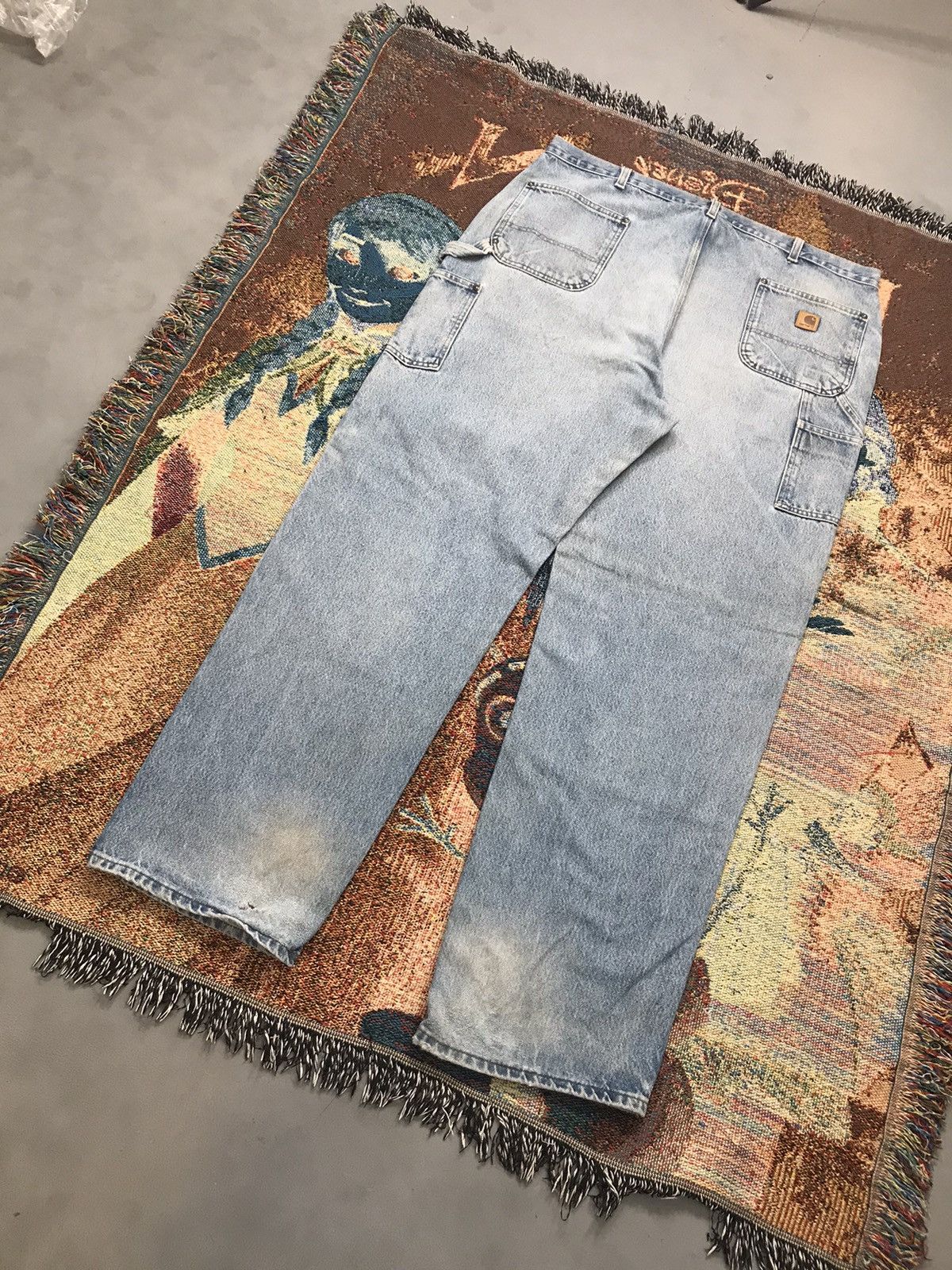 Carhartt Vintage Carhartt B73 DST faded double knee workwear denim Size US 44 / EU 60 - 11 Thumbnail