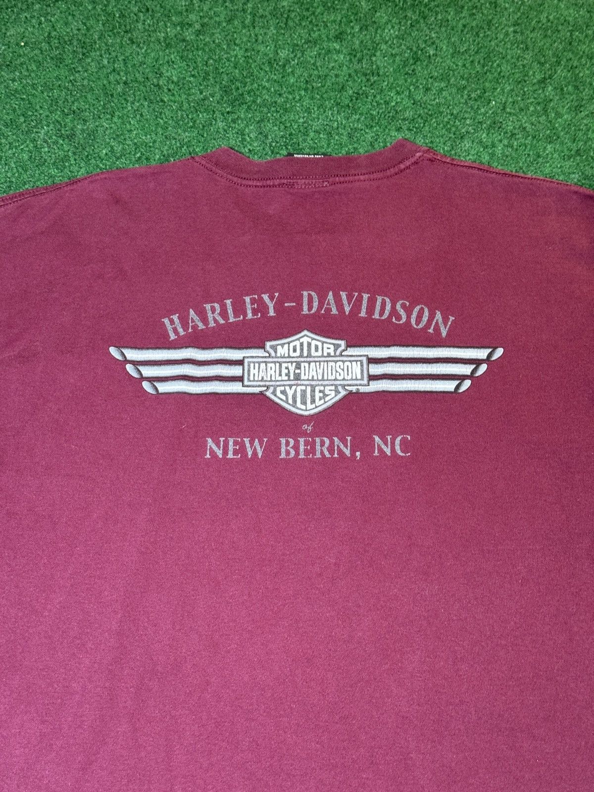 Harley Davidson × Vintage Vintage 90s Y2K Harley Davidson Emblem Biker XL T Shirt Size US XL / EU 56 / 4 - 4 Thumbnail