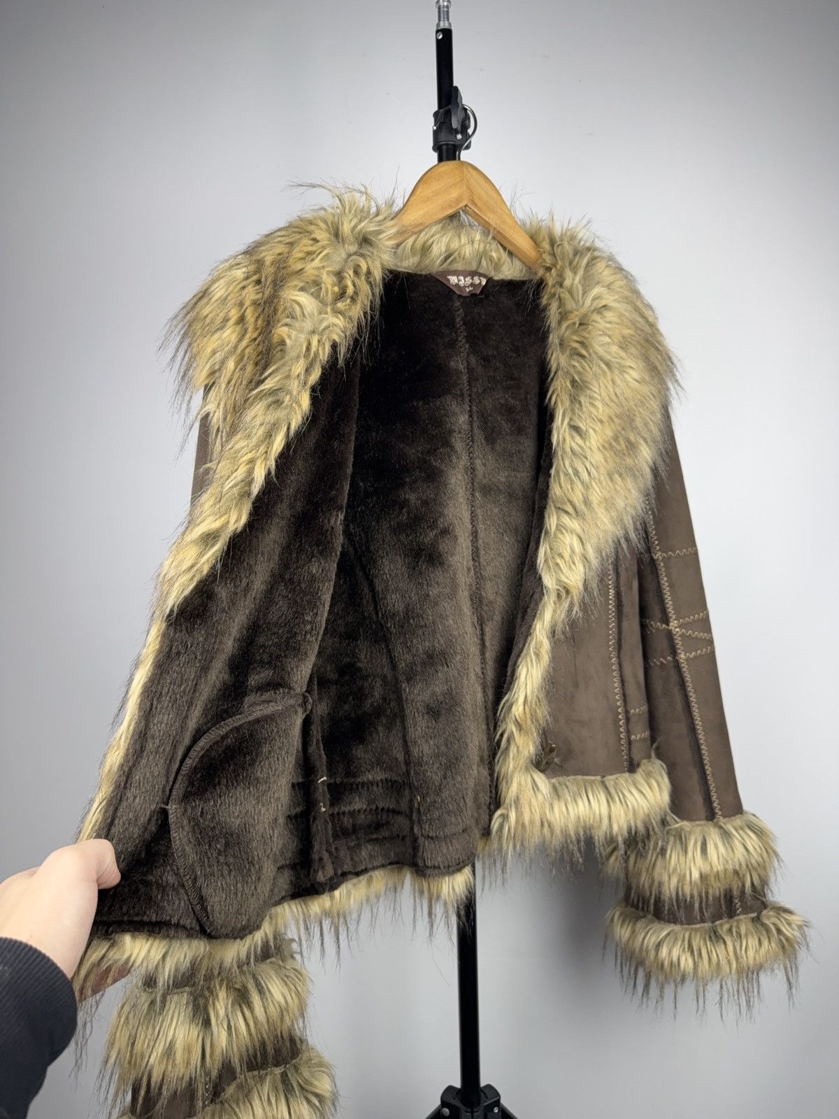 Japanese Brand 00s Y2K Missy Faux Fur Shearling Jacket IfSixWasNine Style Size XL / US 12-14 / IT 48-50 - 7 Thumbnail