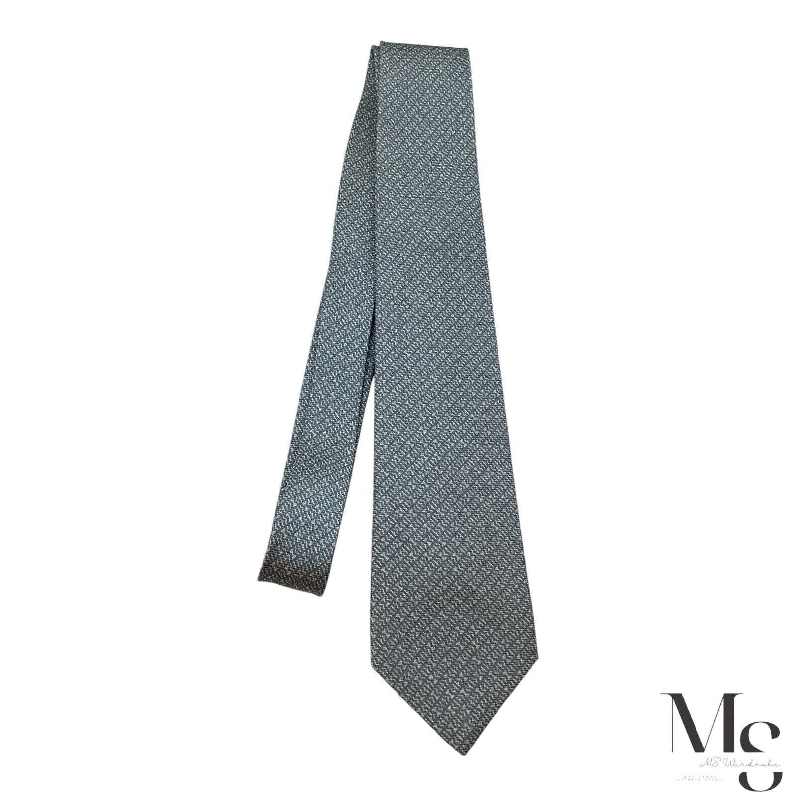 Bvlgari BVLGARI SEVENFOLD Gray Geometric Silk Tie Made In Italy W:3" Size ONE SIZE - 9 Thumbnail