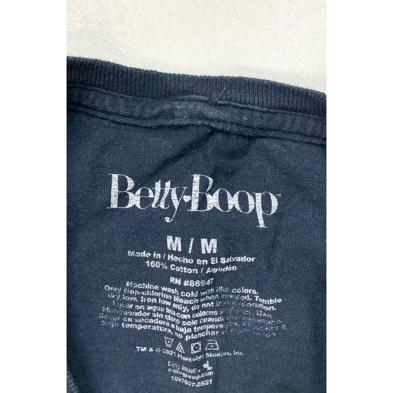 Vintage Betty Boop T-Shirt Women Medium Black Short Sleeve Crew Neck Pullover Casual Shirt Size M / US 6-8 / IT 42-44 - 4 Thumbnail