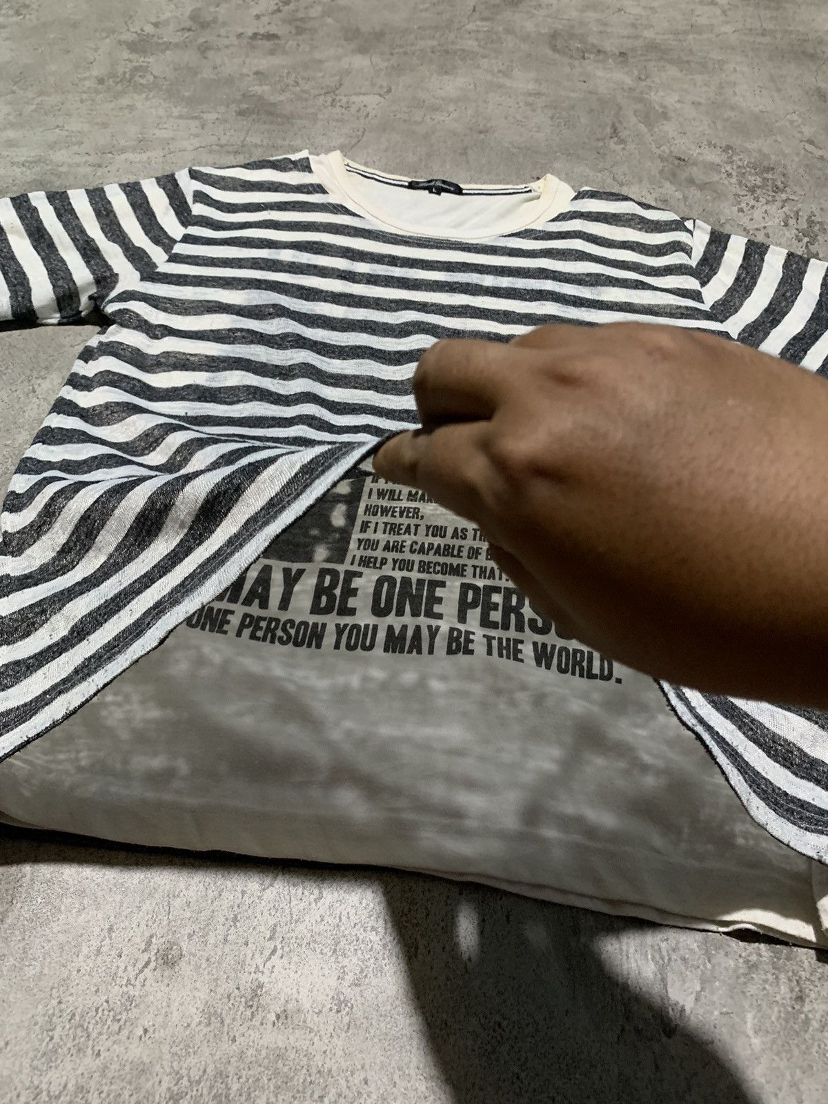 Japanese Brand 2000s Mind Games double layer poem to the world t shirt Size US M / EU 48-50 / 2 - 3 Thumbnail