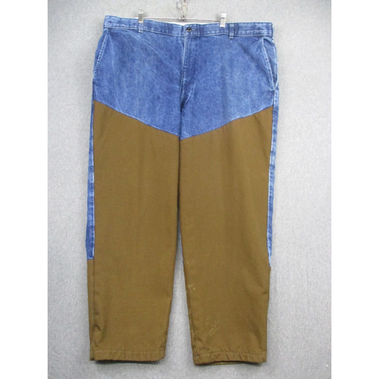 Denime VINTAGE Rattlers Pants Mens 42x32 Denim Two Tone Western Workwear Cowboy Rodeo Casual/Workwear Mens 42x32 Blue Denim Brown Two Tone Relaxed Fit Pants Size US 38 / EU 54 - 2 Thumbnail