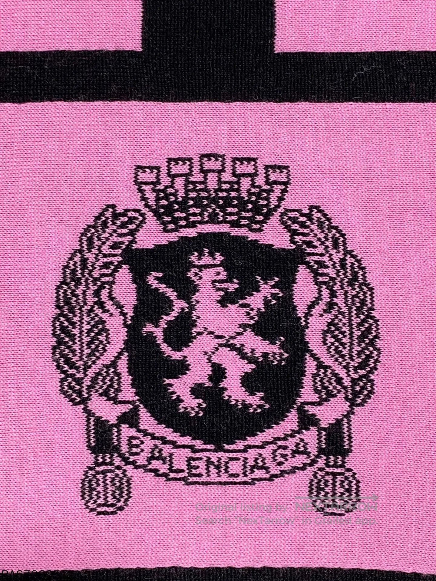 Balenciaga Balenciaga Logo Pink Cashmere Blend Scarf. Size ONE SIZE - 5 Thumbnail