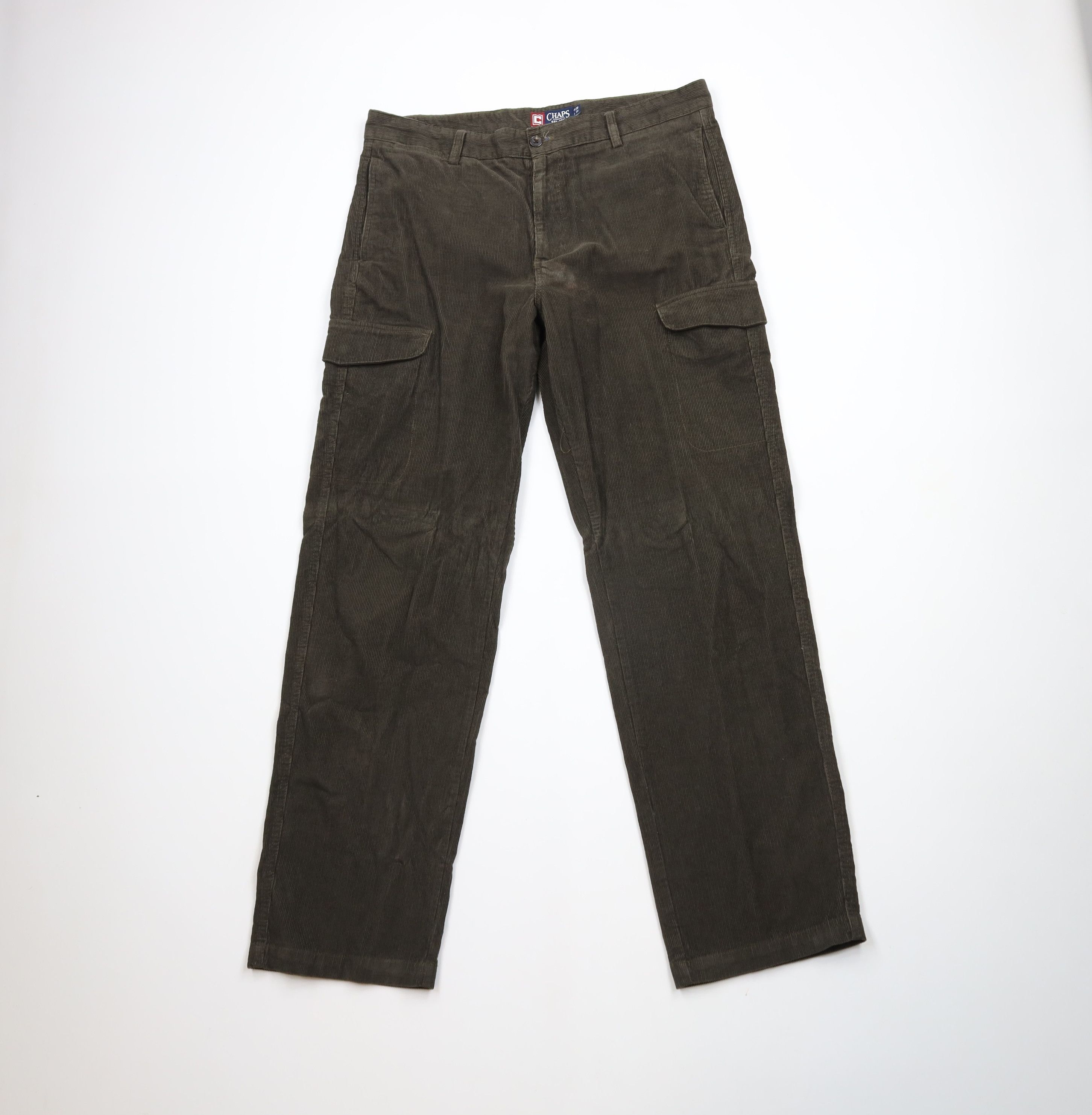 Ralph Lauren × Vintage Vintage 90s Chaps Ralph Lauren Wide Leg Corduroy Cargo Pants Size US 36 / EU 52 - 1 Thumbnail