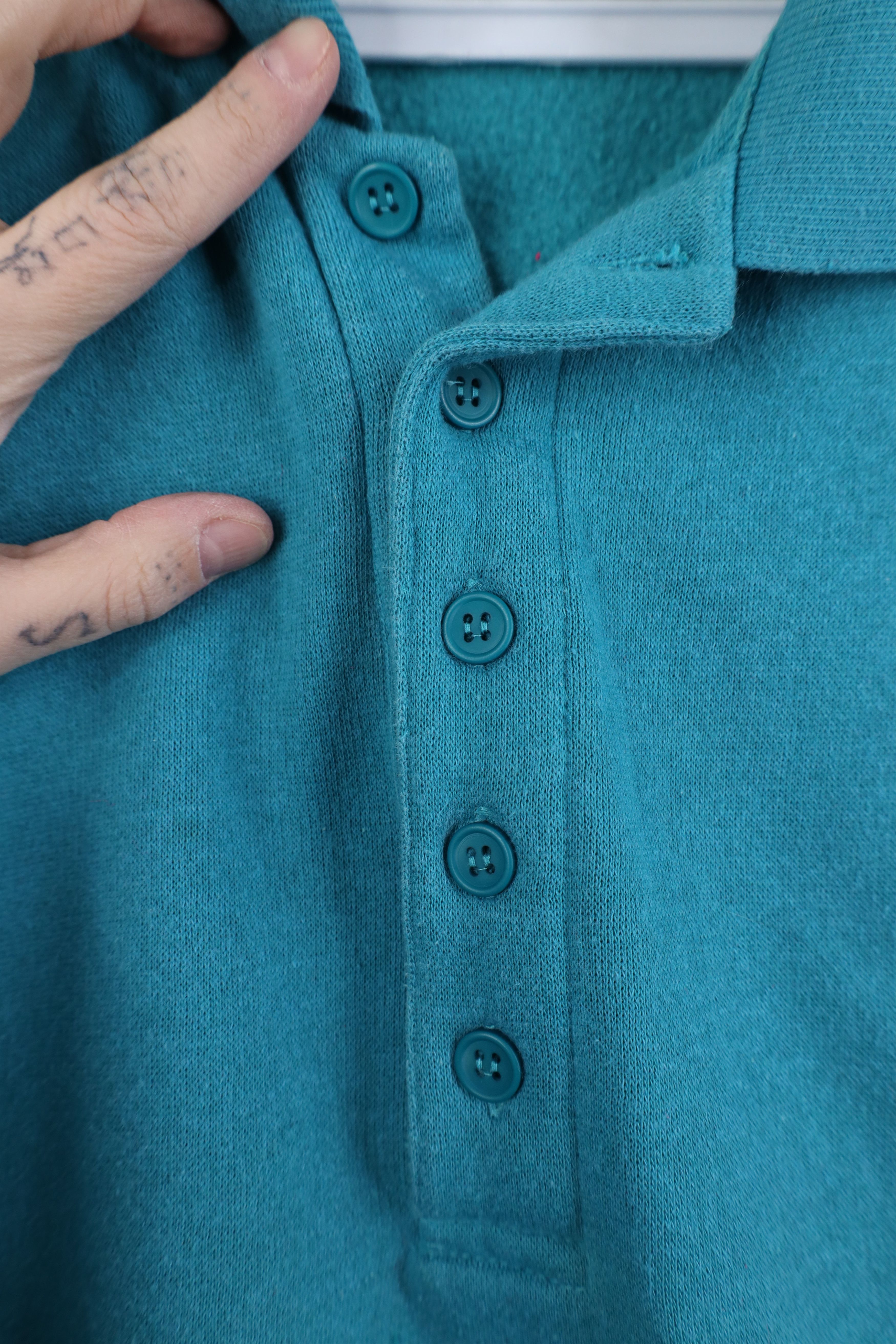 Vintage Vintage 90s Streetwear Blank Boxy Fit Collared Sweatshirt Size L / US 10 / IT 46 - 4 Thumbnail