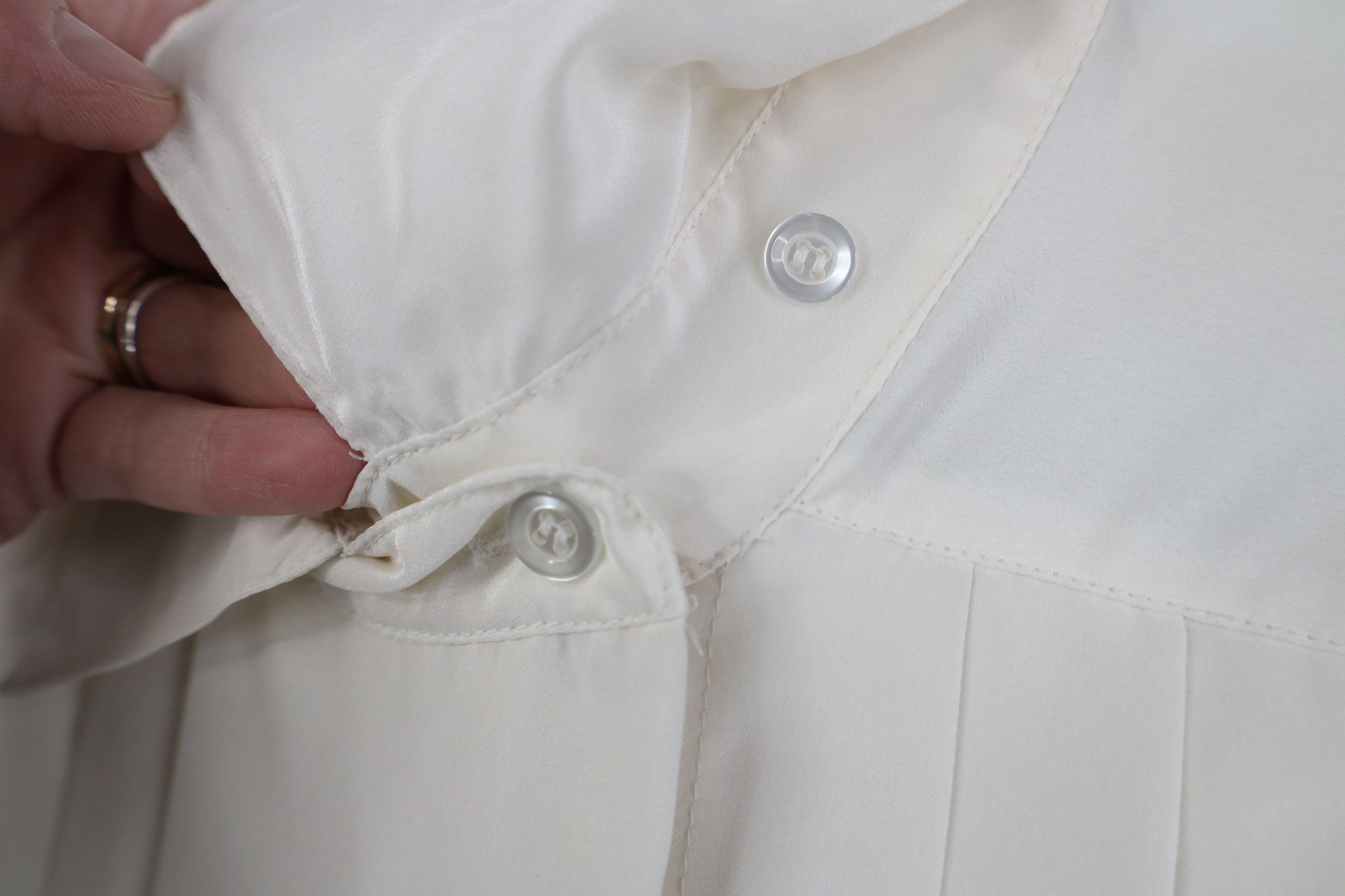 Pierre Cardin Vintage 80s 90s Pierre Cardin Ruffled Button Shirt White Size XL / US 12-14 / IT 48-50 - 9 Thumbnail