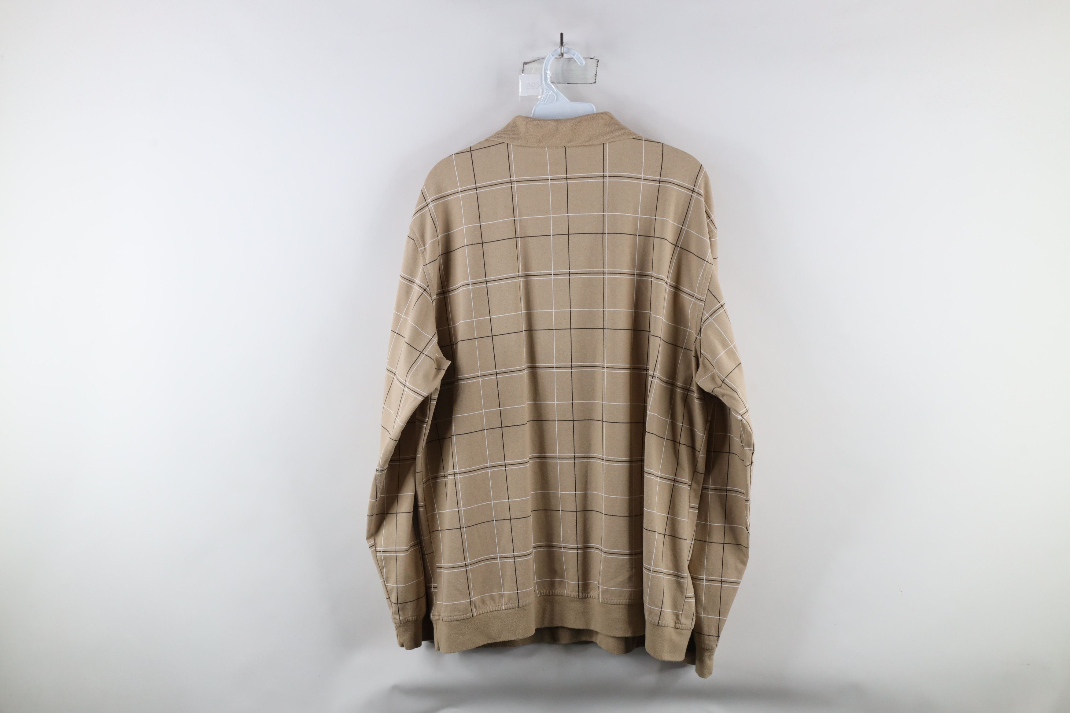 Vintage Vintage 90s Streetwear Pullover Long Sleeve Polo Shirt Beige Size US XL / EU 56 / 4 - 6 Thumbnail