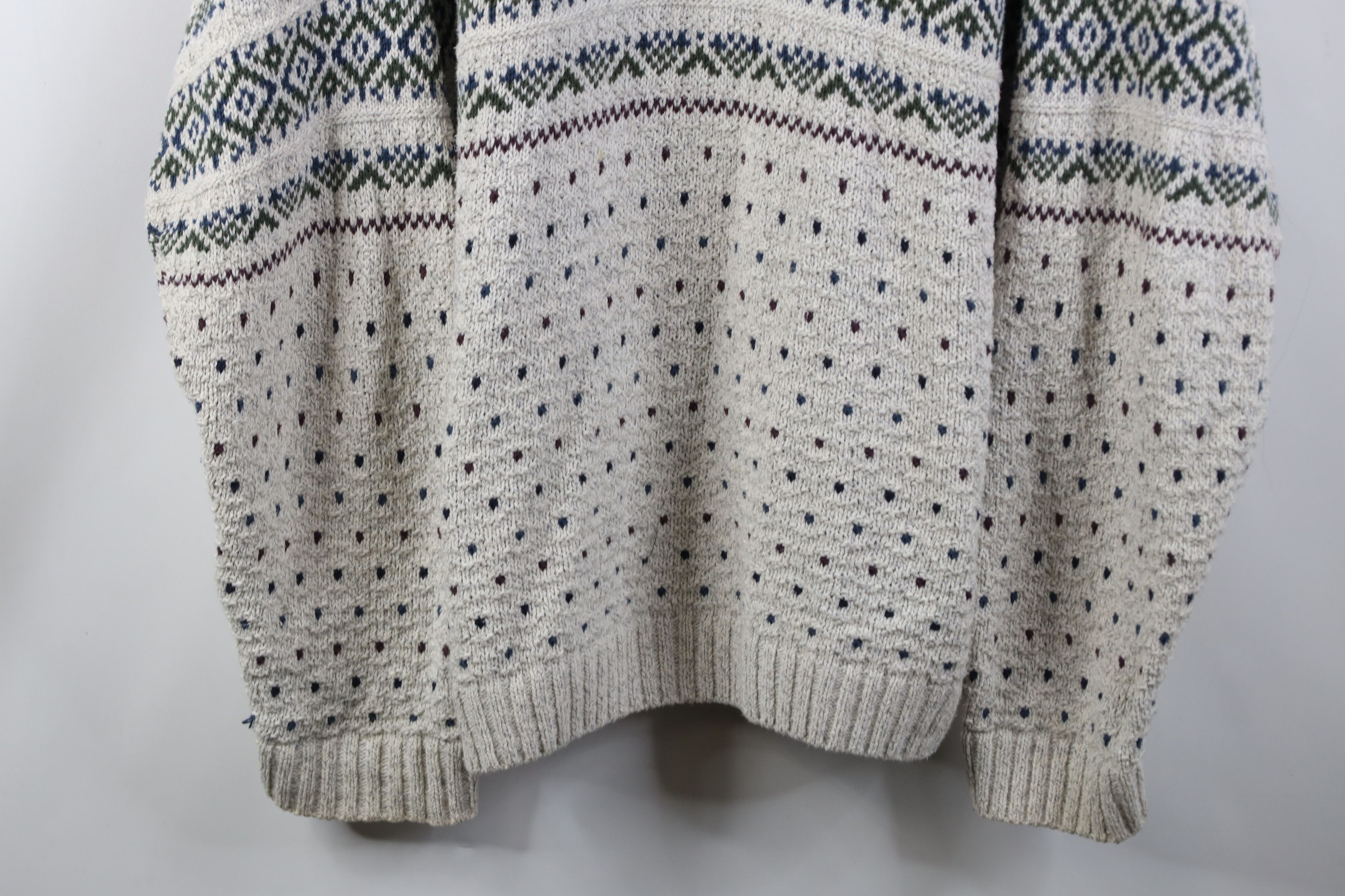 Vintage Vintage 90s Streetwear Fair Isle Knit Henley Sweater USA Size US XXL / EU 58 / 5 - 3 Thumbnail