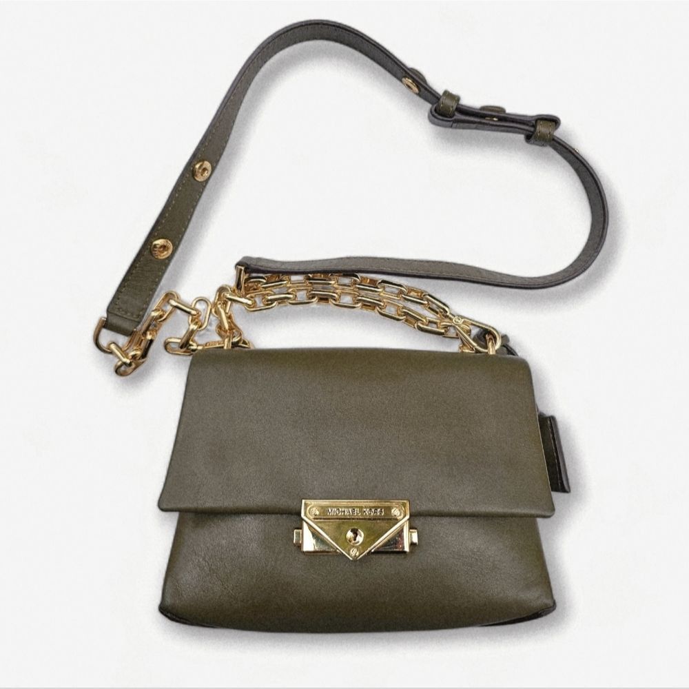 Michael Kors Michael Kors Olive Leather Cece Mini Crossbody Bag with Gol Size ONE SIZE - 3 Thumbnail