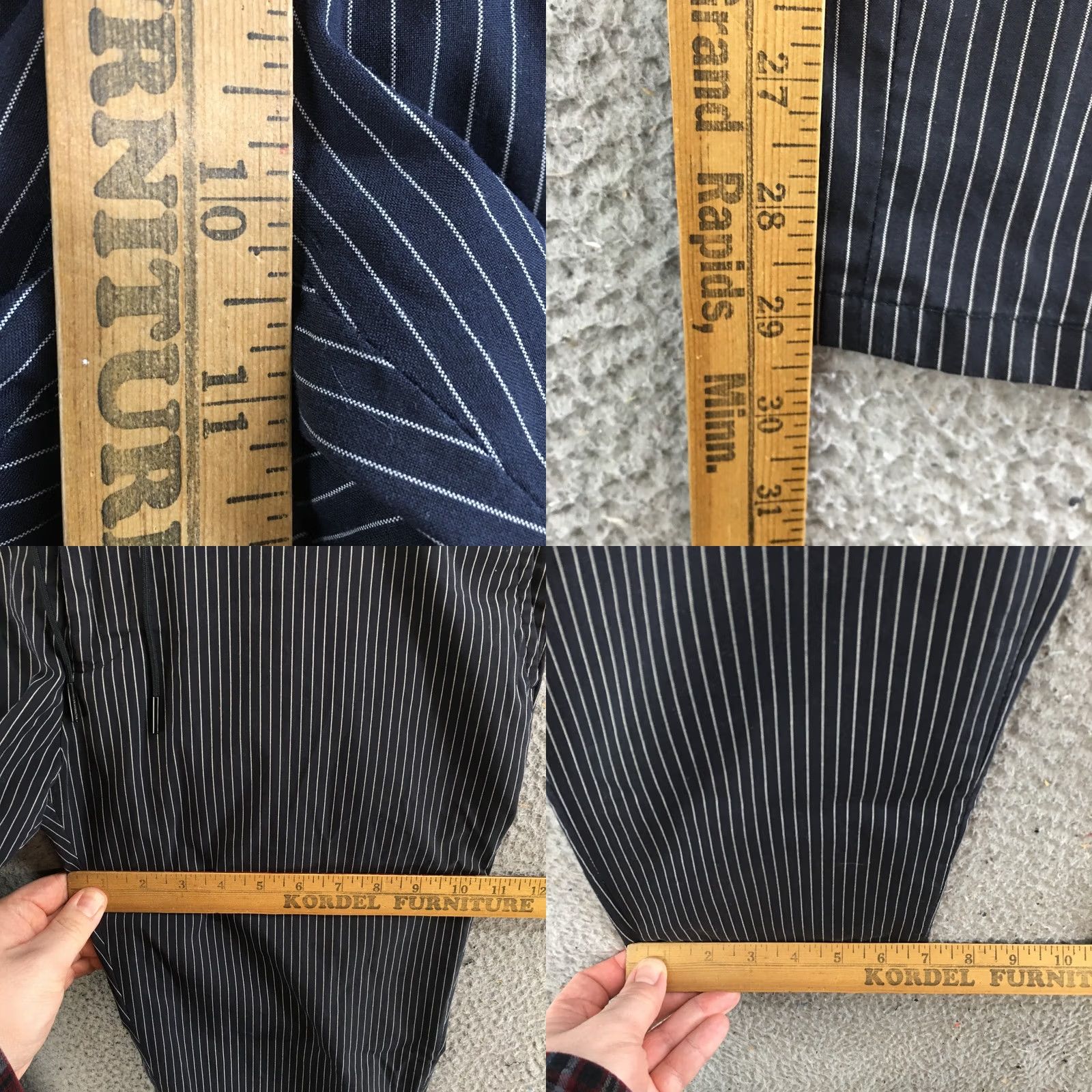 Calvin Klein Calvin Klein Pants XL Black Pinstripe Slim Fit Drawstring Zip Fly Casual Womens Size 40" / US 18 - 8 Thumbnail