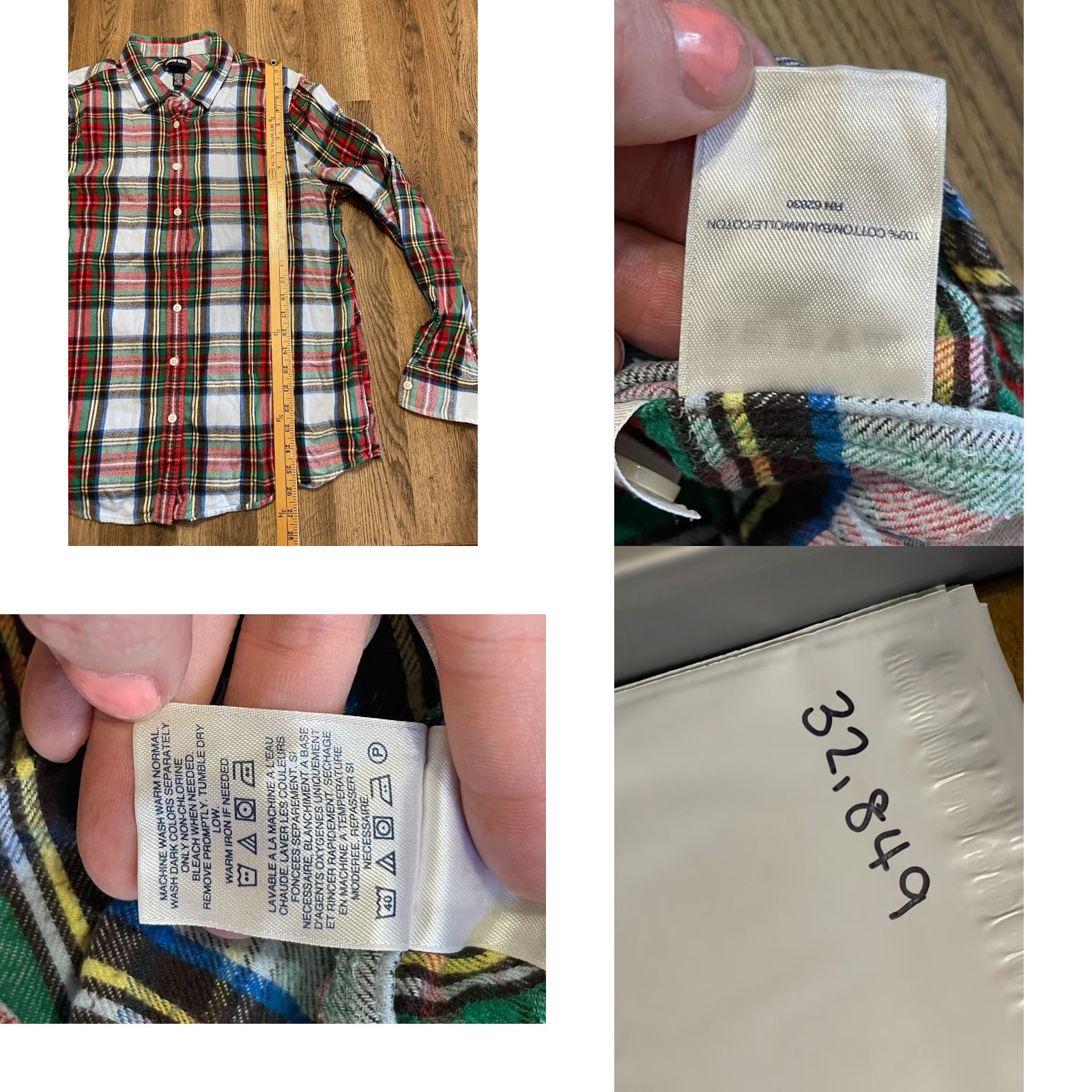 Lands' End Lands' End Shirt Men XL Multicolor Plaid Button Up Long Sleeve Flannel Size US XL / EU 56 / 4 - 8 Thumbnail