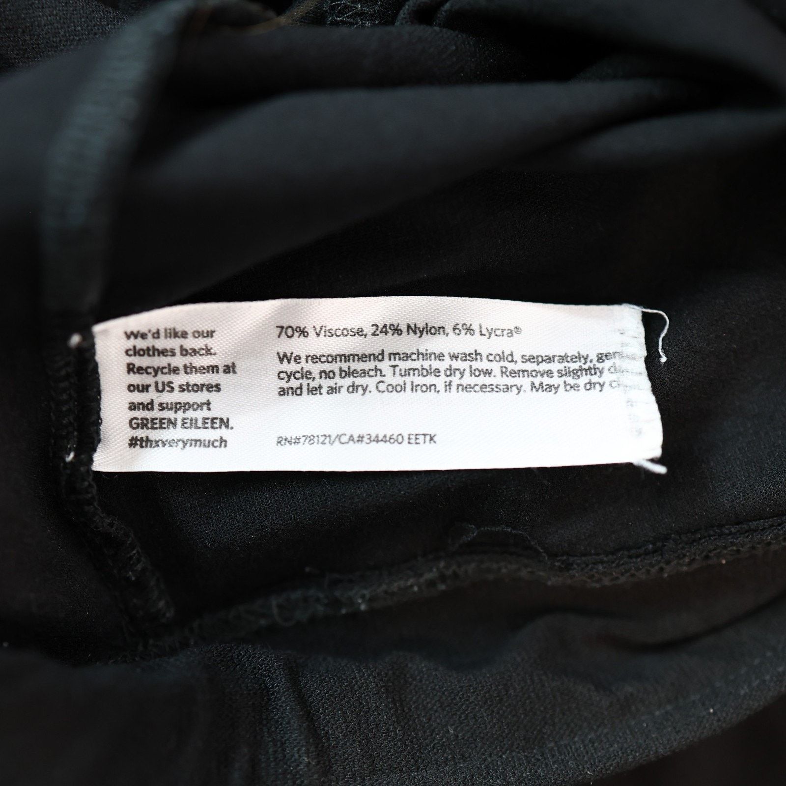 Eileen Fisher EILEEN FISHER Black Stretch Slim Ankle Pull On Pants Size S Size 31" - 5 Thumbnail