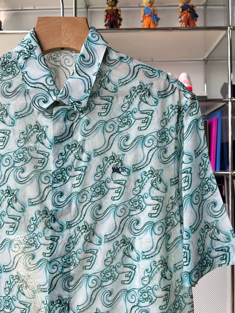 Dior Dior Size37 Co-branded cotton yarn green pony print short-s Size US XXS / EU 40 - 3 Thumbnail