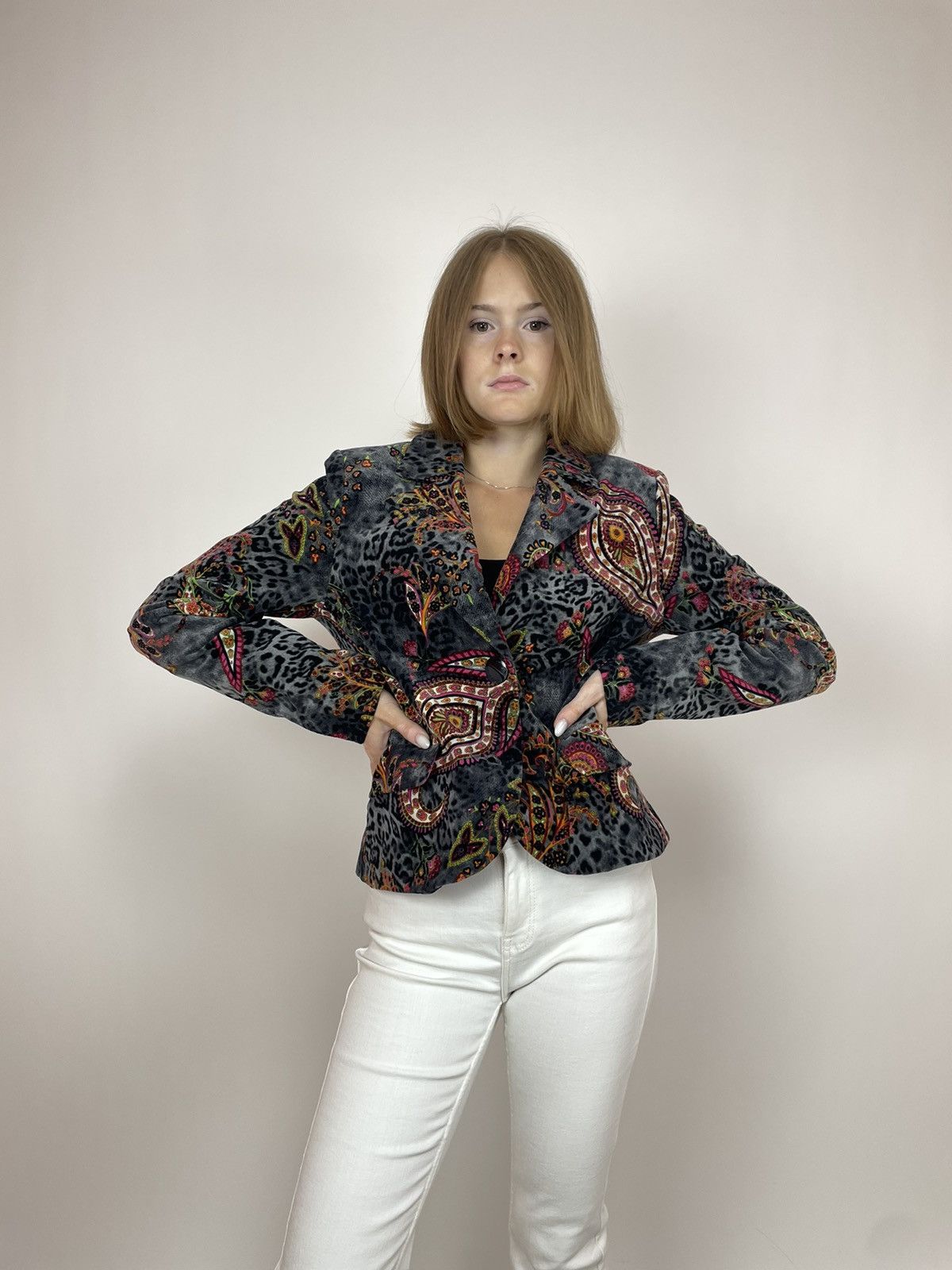 Carlo Colucci × Vintage CARLO COLUCCI Blazer jacket Bohemian cucumber pattern Womens Size XS / US 0-2 / IT 36-38 - 1 Thumbnail