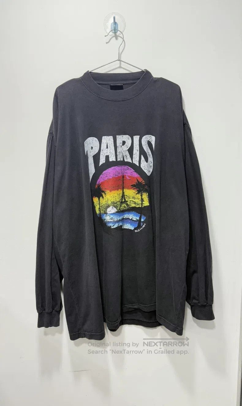 Balenciaga Balenciaga Black Sunset Eiffel Tower Long Sleeve Size US XL / EU 56 / 4 - 1 Thumbnail