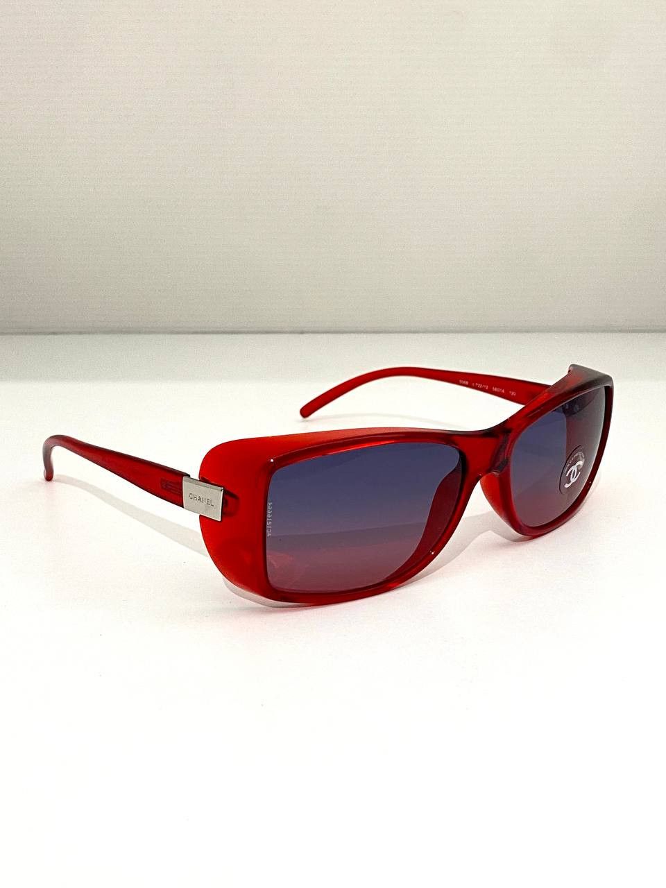 Chanel Chanel CC Logo Shield Oversized Vintage Red Sunglasses Y2K Size ONE SIZE - 2 Thumbnail