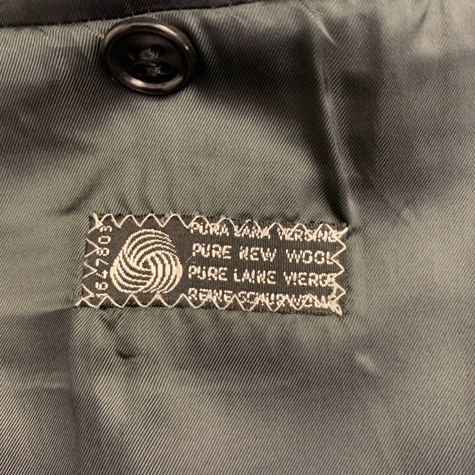 Valentino Size 43 Regular Grey Charcoal Virgin Wool Notch Lapel Suit Size 44R - 12 Thumbnail