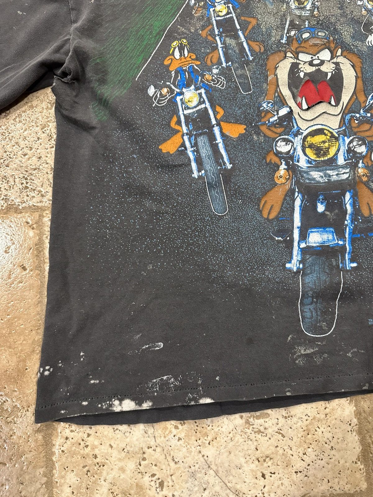 Cartoon Network Vintage Looney Tunes 1993 Motorcycle Biker Faded T-Shirt Size US XL / EU 56 / 4 - 7 Thumbnail