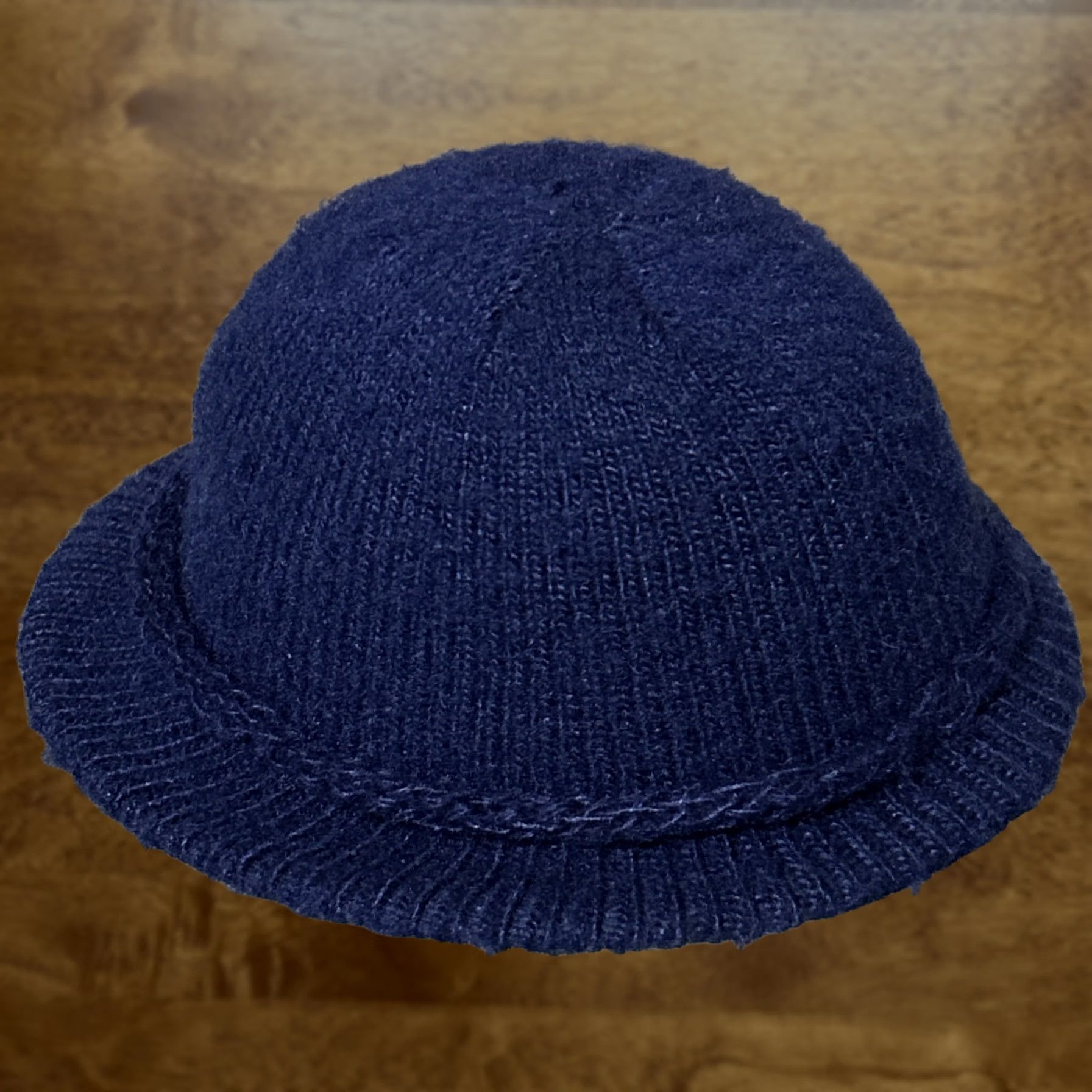 Vintage VINTAGE Hansen Bucket Hat Ladies One Size Blue Wool Knit Fuzzy Fedora 1970s 80s Art Deco Way? Size ONE SIZE - 1 Thumbnail