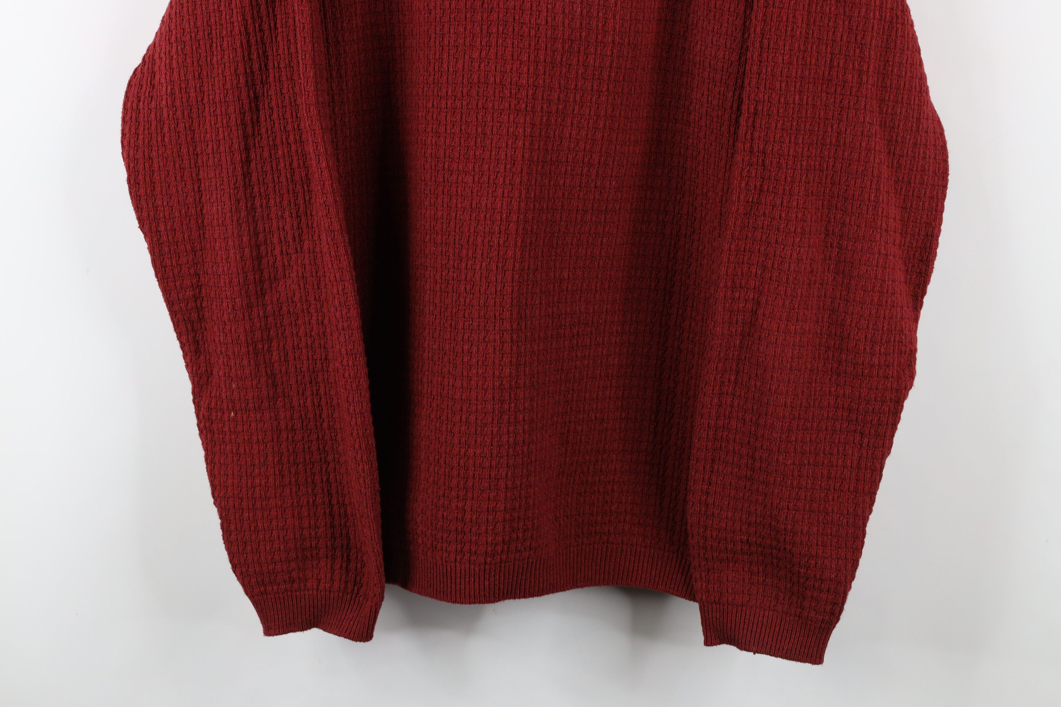 Vintage Vintage 90s Streetwear Blank Thermal Knit Henley Sweater Red Size US L / EU 52-54 / 3 - 3 Thumbnail