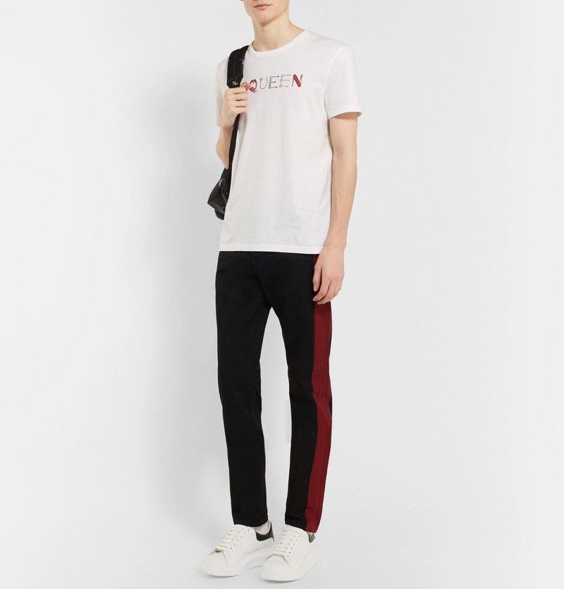 Alexander McQueen Alexander McQueen Black Jeans Red Side Stripe Taped Denim Size US 32 / EU 48 - 1 Thumbnail