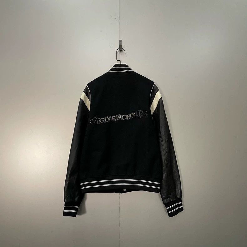 Givenchy Givenchy Size50 Black Striped Faux Leather Baseball Jacket, Size US M / EU 48-50 / 2 - 2 Thumbnail