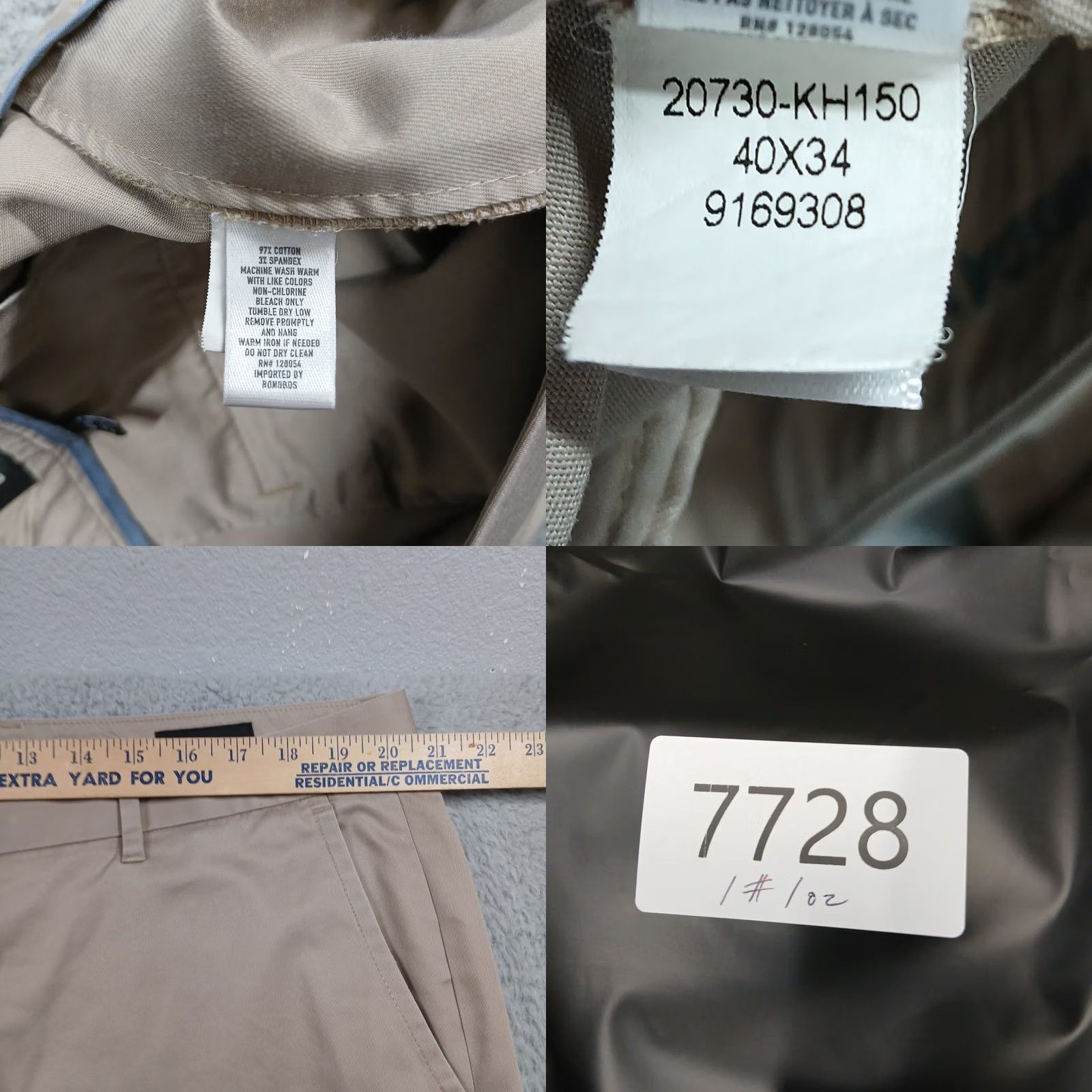 Bonobos Bonobos Chino Pants Men's 40x34 Tan Khaki Athletic Fit Stretch Cotton Slacks Size US 40 / EU 56 - 8 Thumbnail
