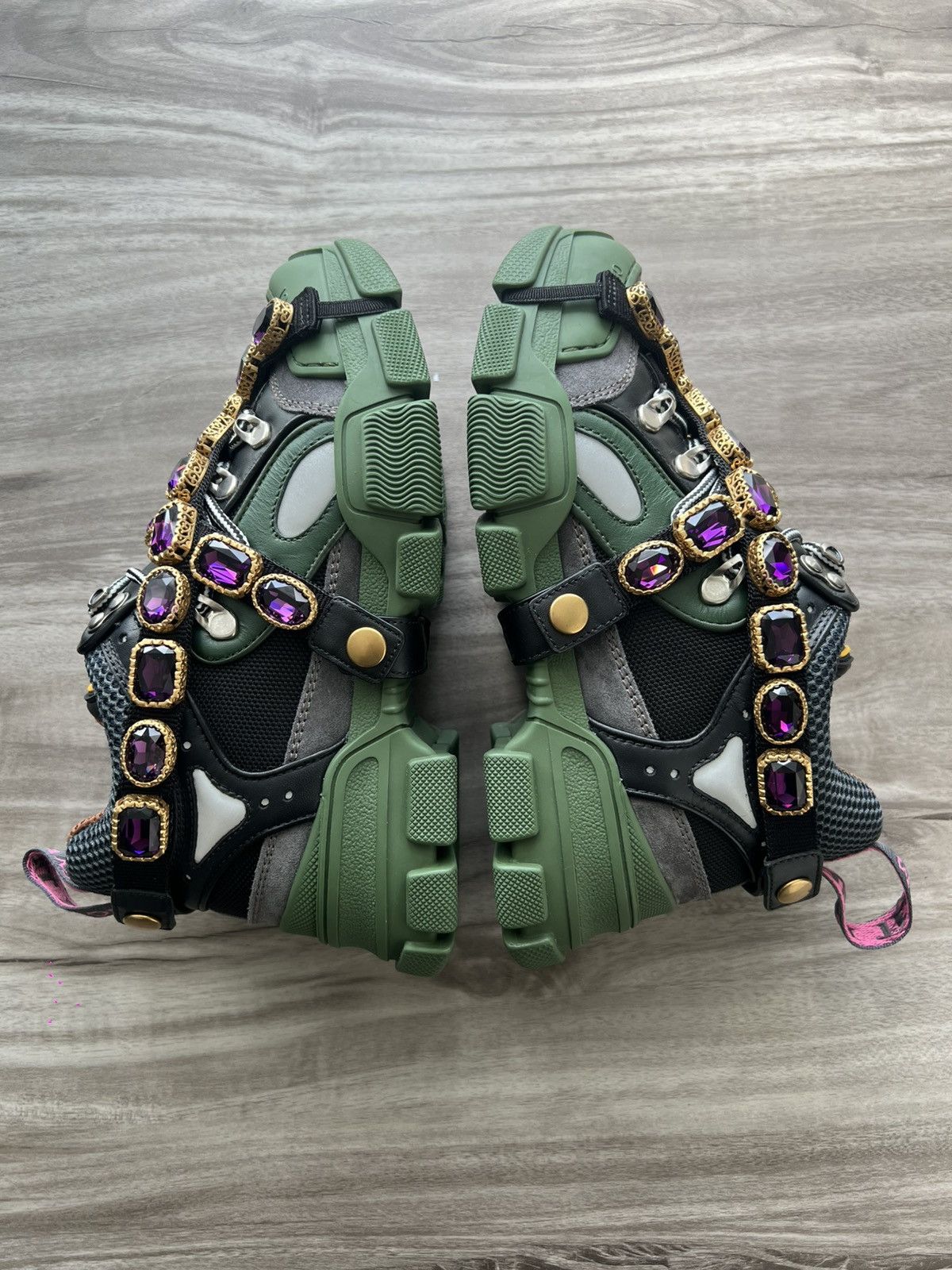 Gucci NEW Gucci Flashtrek Crystals Green Size 5 (EU 35) Womens Size US 5 / IT 35 - 4 Thumbnail