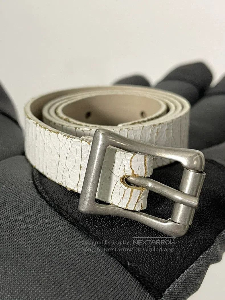 Ann Demeulemeester Ann Demeulemeester Crackle white lacquered leather bracelet Size ONE SIZE - 3 Thumbnail