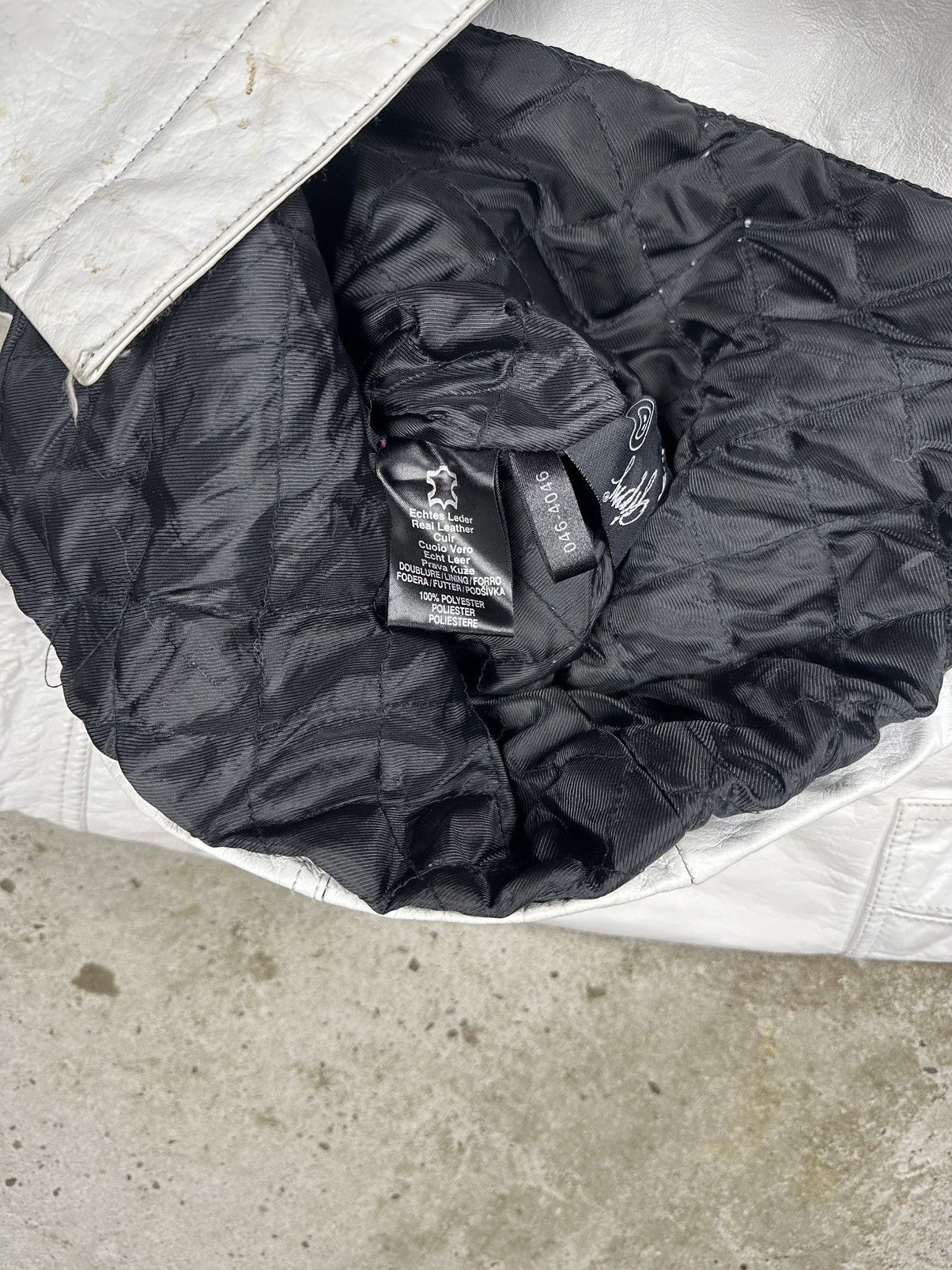 Japanese Brand Vintage Y2K Real Leather White Utility Coat Jacket Size M / US 6-8 / IT 42-44 - 13 Thumbnail