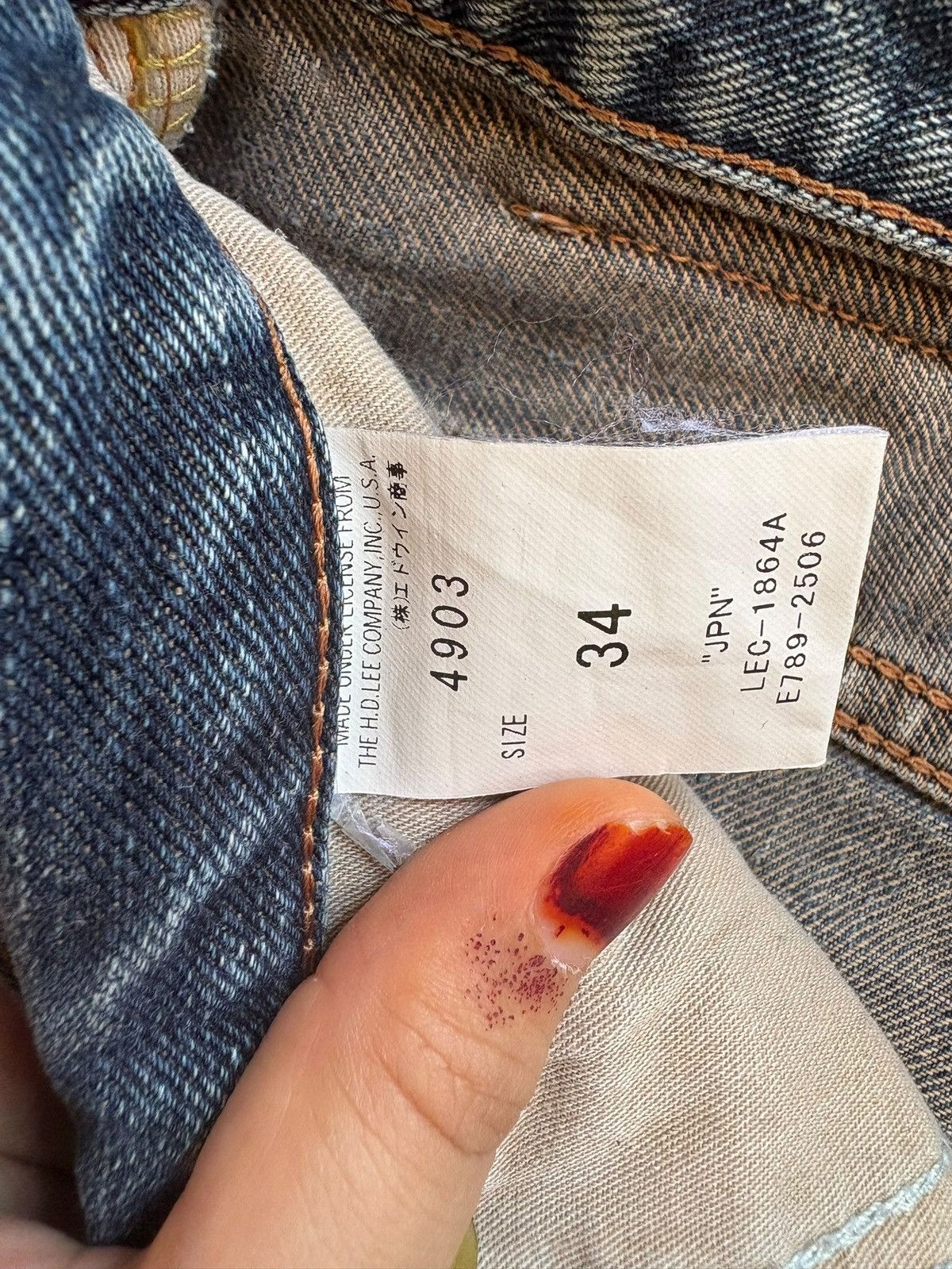 Japanese Brand × Lee Vintage Japanese Lee Mud Wash Loose Jeans Size US 32 / EU 48 - 10 Thumbnail