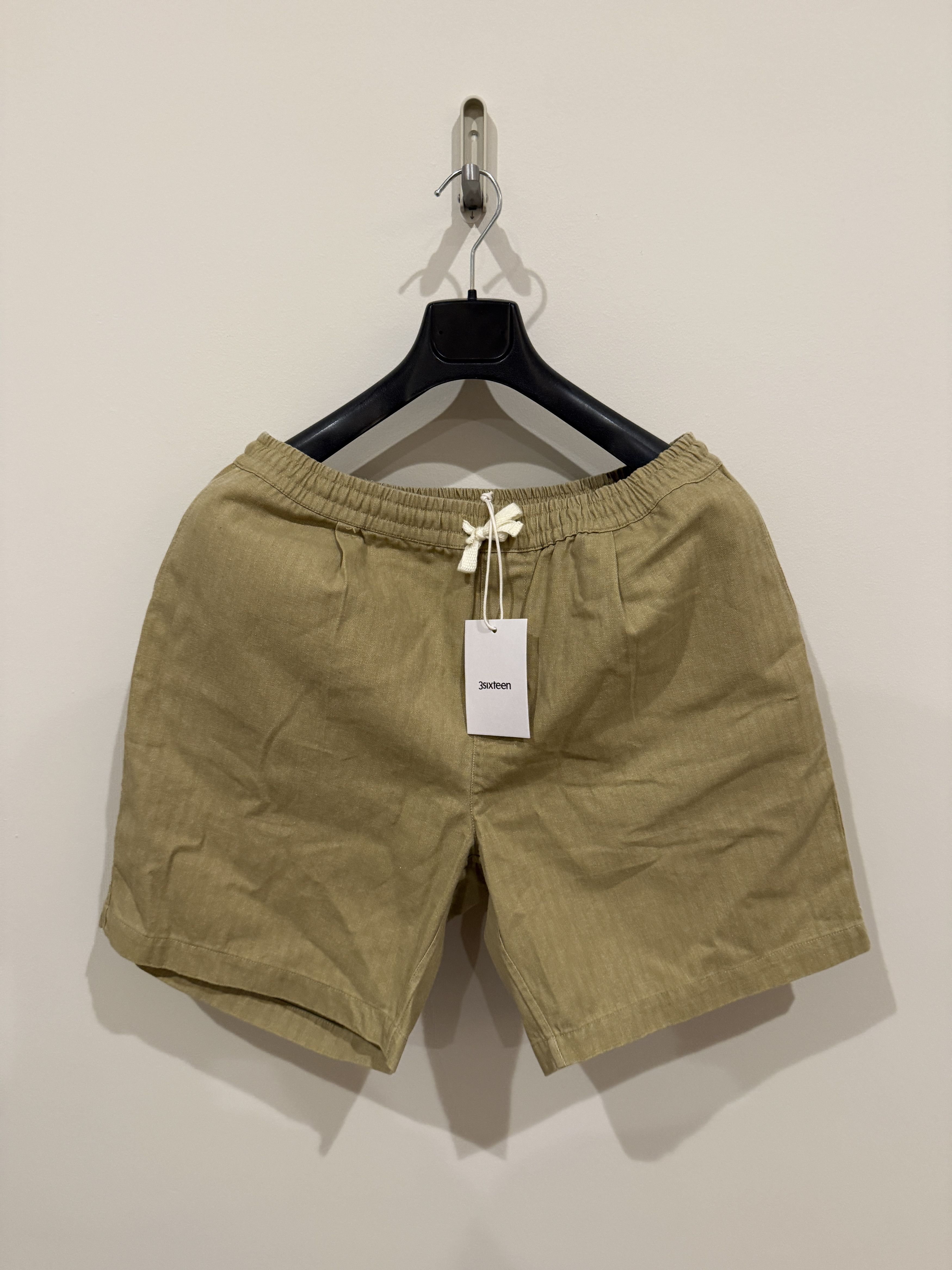 3sixteen Herringbone Twill Olive Shorts Size US 38 / EU 54 - 1 Thumbnail