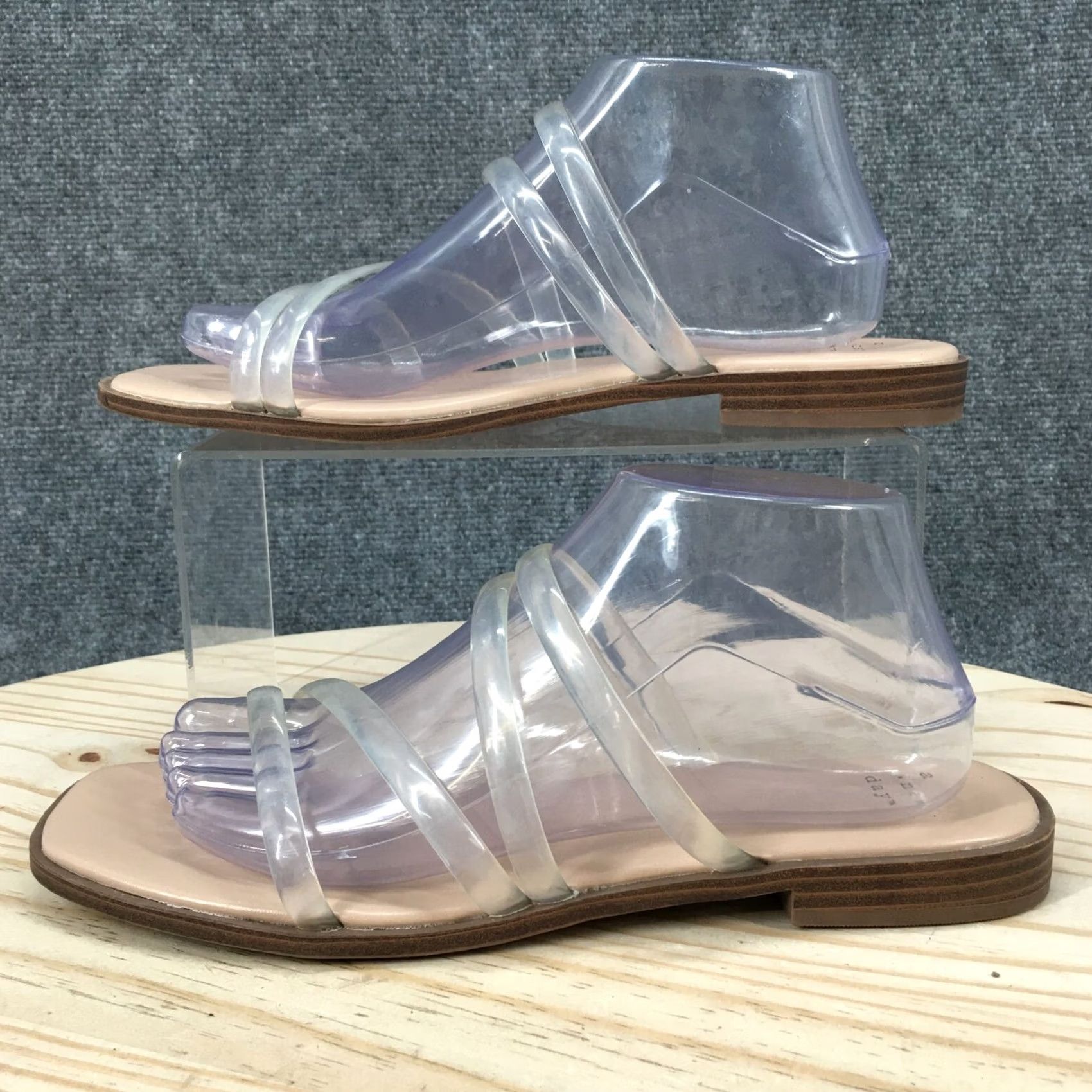 Vintage A New Day Sandals Womens 9 Strappy Slide Casual Flats Slip On Tan Open Toe Size US 9 / IT 39 - 2 Thumbnail