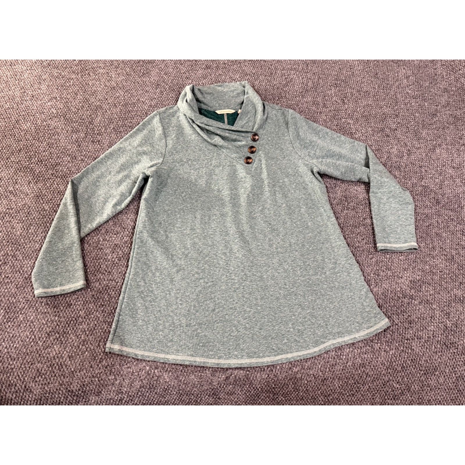 Soft Surroundings Soft Surroundings Sweater Womens M Green Long Sleeve Knit Button Front Pullover Casual Classic All Seasons Lightweight Knit Shirt Womens M Green Size M / US 6-8 / IT 42-44 - 2 Thumbnail